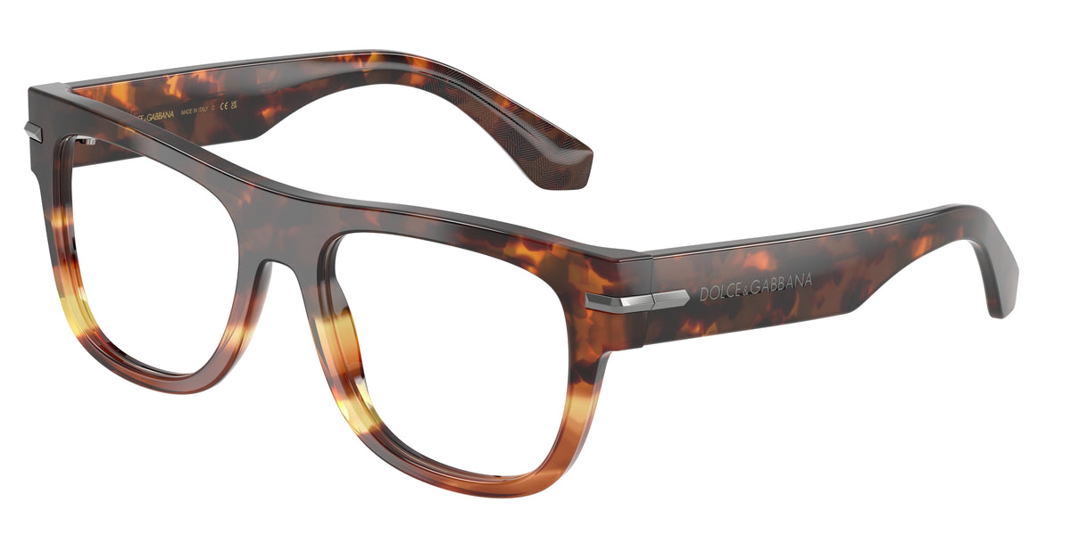 DOLCE & GABBANA DG3407 Square Eyeglasses  3438-Havana Warm Brown 54-145-19 - Color Map Brown