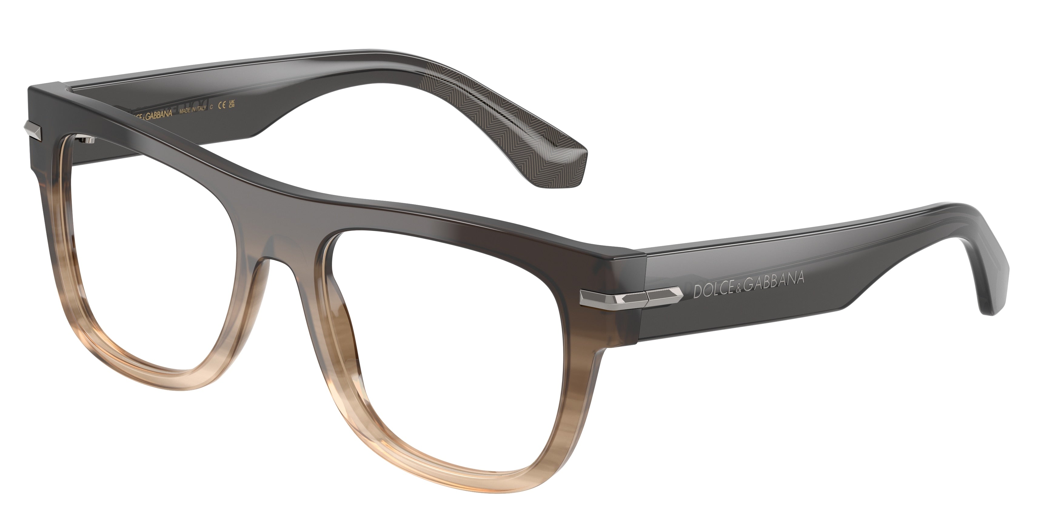 DOLCE & GABBANA DG3407 Square Eyeglasses  3484-Gradient Striped Grey 54-145-19 - Color Map Grey
