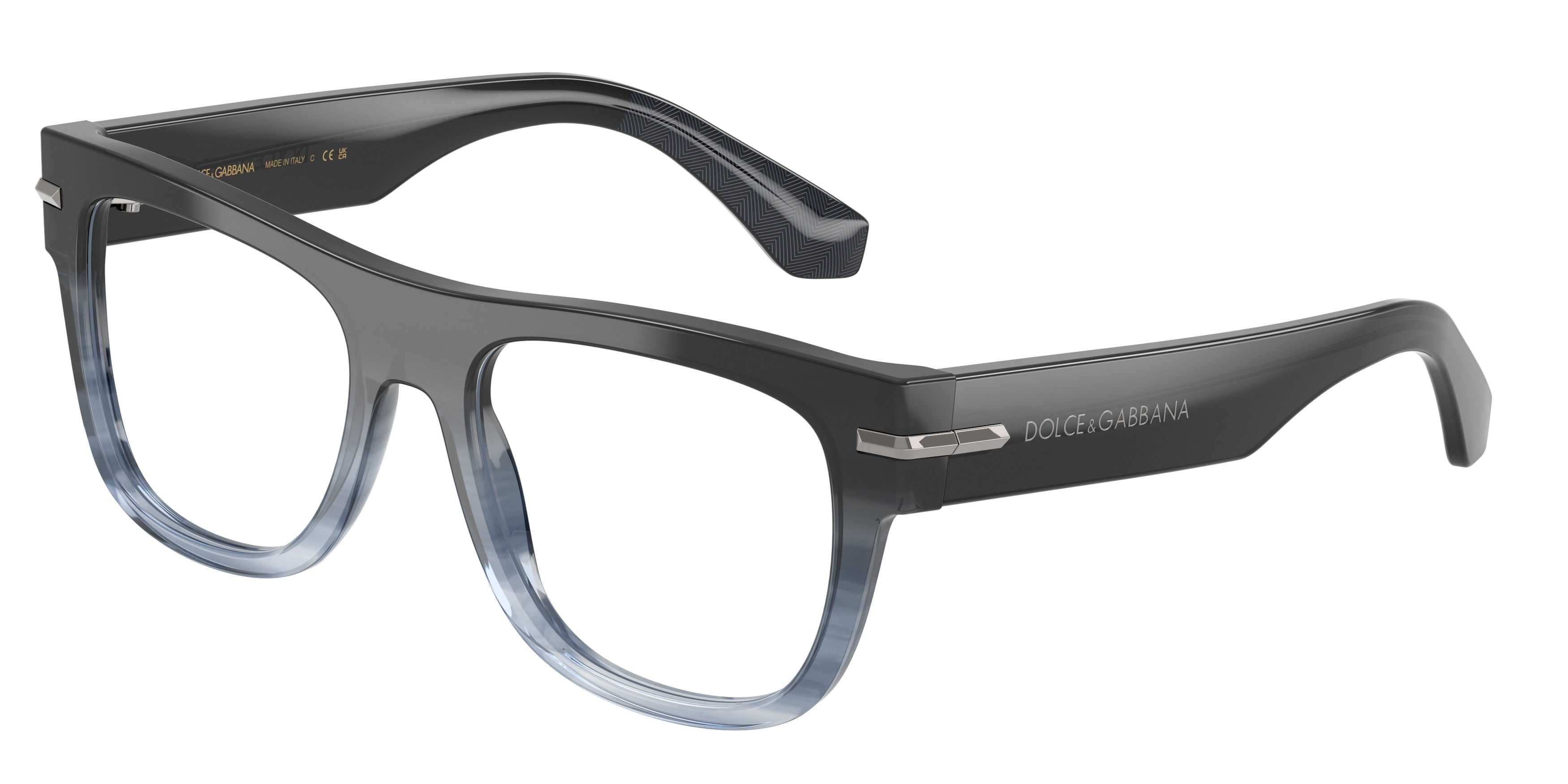 DOLCE & GABBANA DG3407 Square Eyeglasses  3485-Gradient Striped Blue 54-145-19 - Color Map Blue