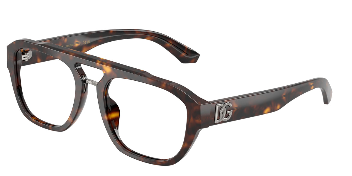 DOLCE & GABBANA DG3415 Pilot Eyeglasses  502-Havana 55-145-20 - Color Map Tortoise