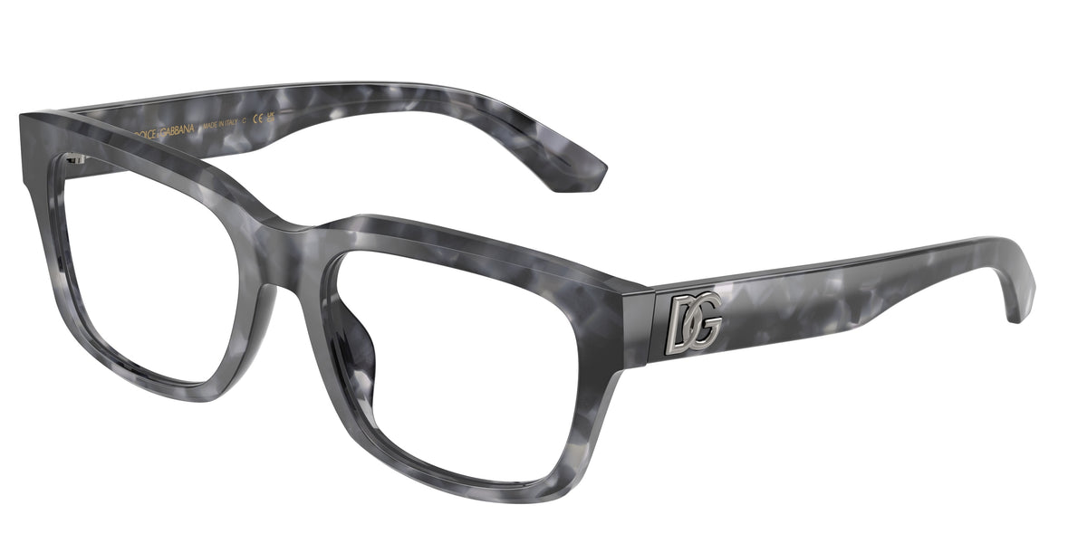 DOLCE & GABBANA DG3416 Rectangle Eyeglasses  3445-Grey Havana 55-145-19 - Color Map Tortoise