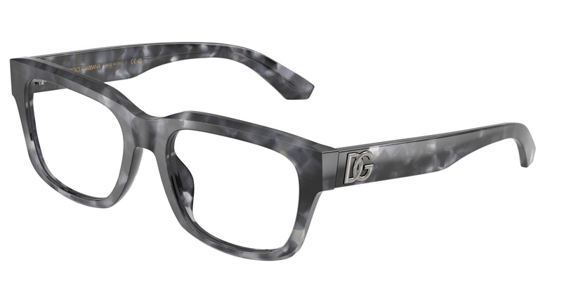 DOLCE & GABBANA DG3416 Rectangle Eyeglasses  3445-Grey Havana 55-145-19 - Color Map Tortoise