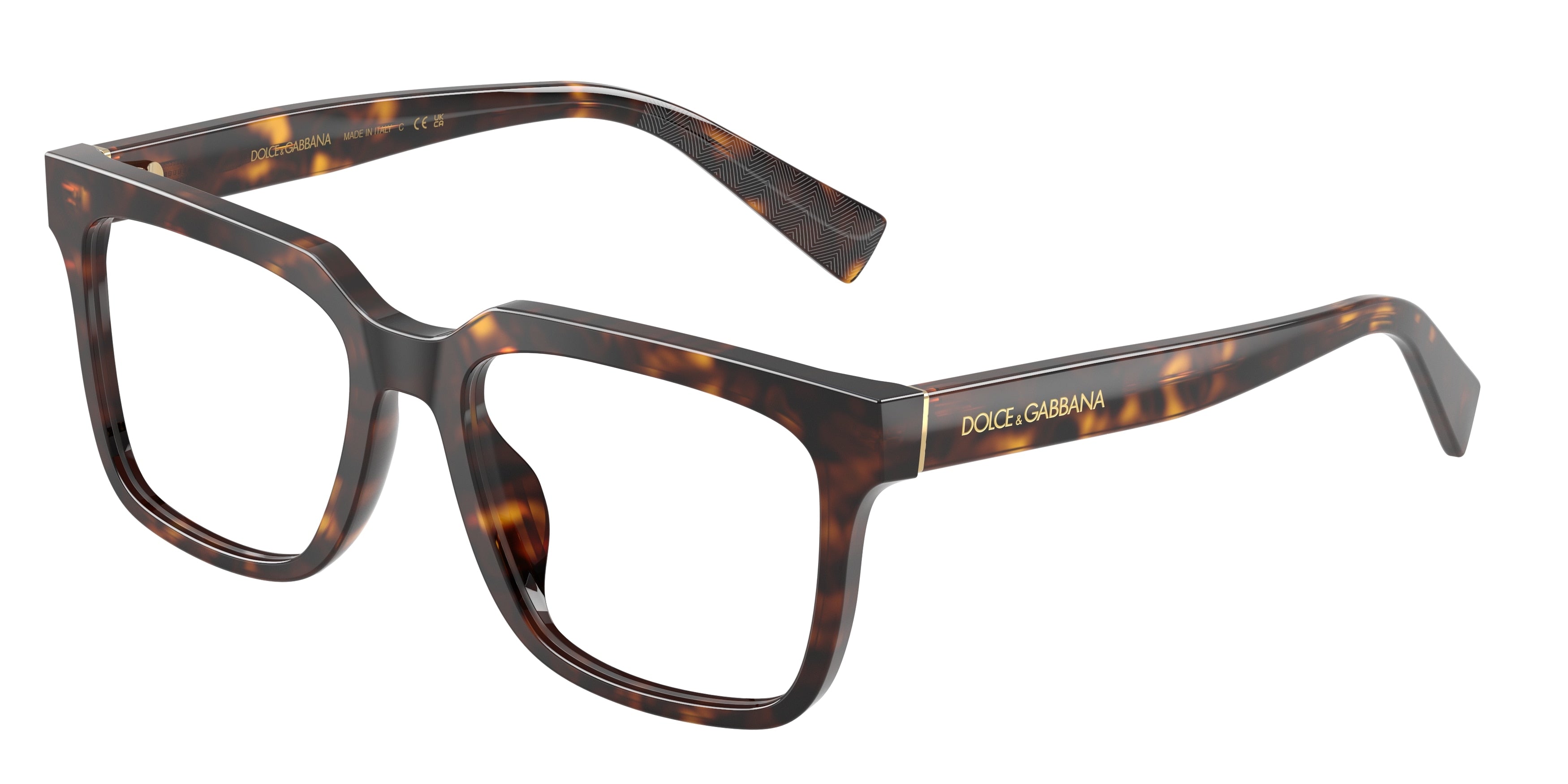 DOLCE & GABBANA DG3422 Square Eyeglasses  502-Havana 53-145-18 - Color Map Tortoise