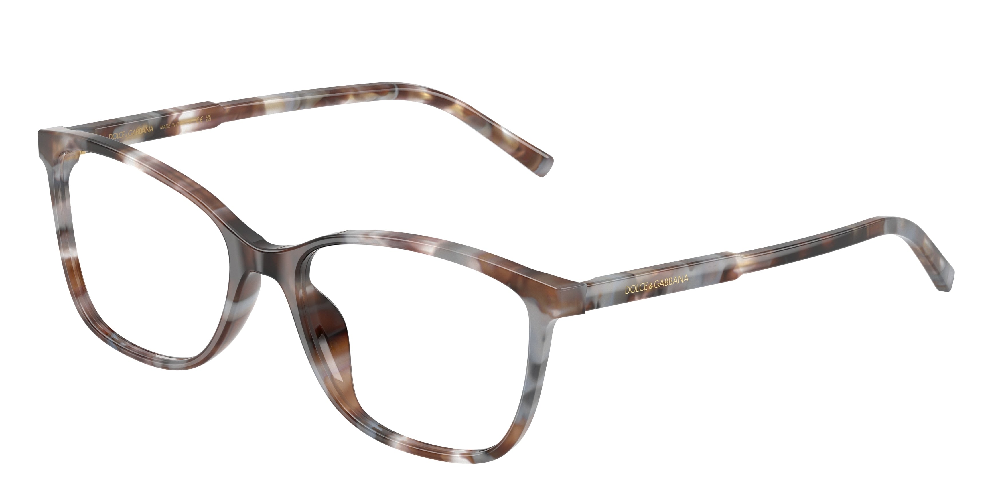 DOLCE & GABBANA DG3424 Rectangle Eyeglasses  3445-Havana Grey 54-145-17 - Color Map Tortoise