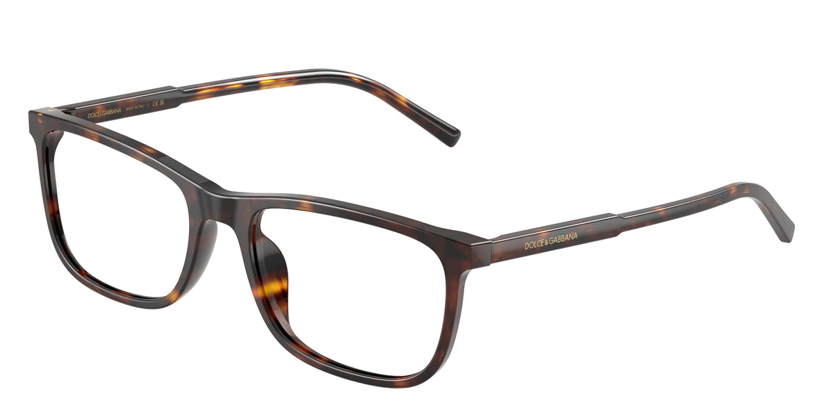 DOLCE & GABBANA DG3427 Rectangle Eyeglasses  502-Havana 55-145-18 - Color Map Tortoise