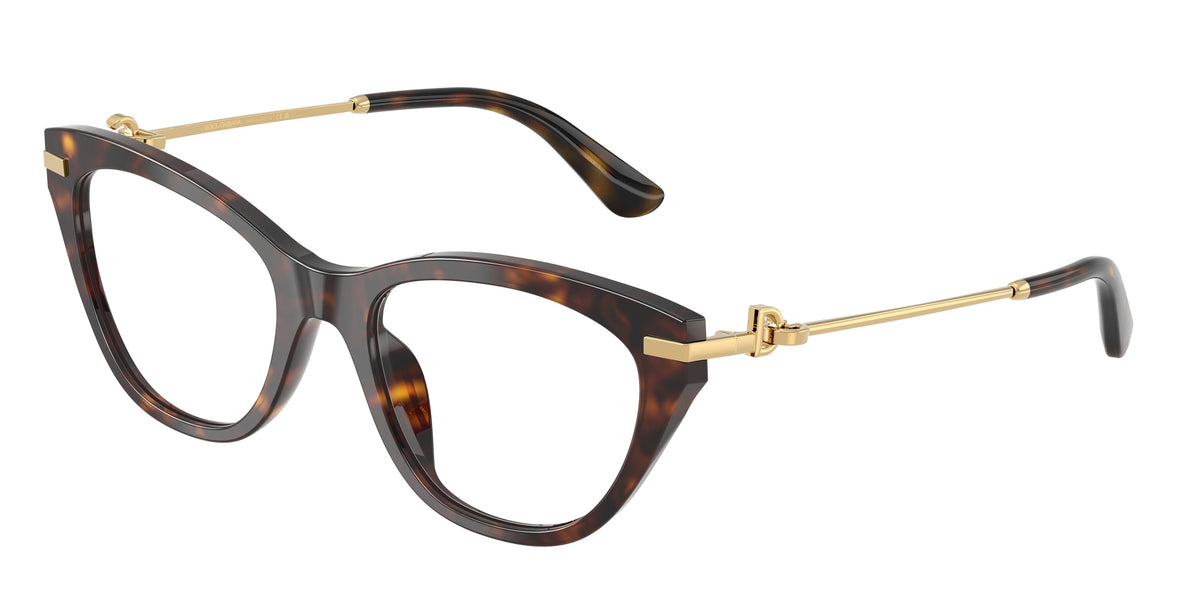 DOLCE & GABBANA DG3428 Butterfly Eyeglasses  502-Havana 53-140-19 - Color Map Tortoise