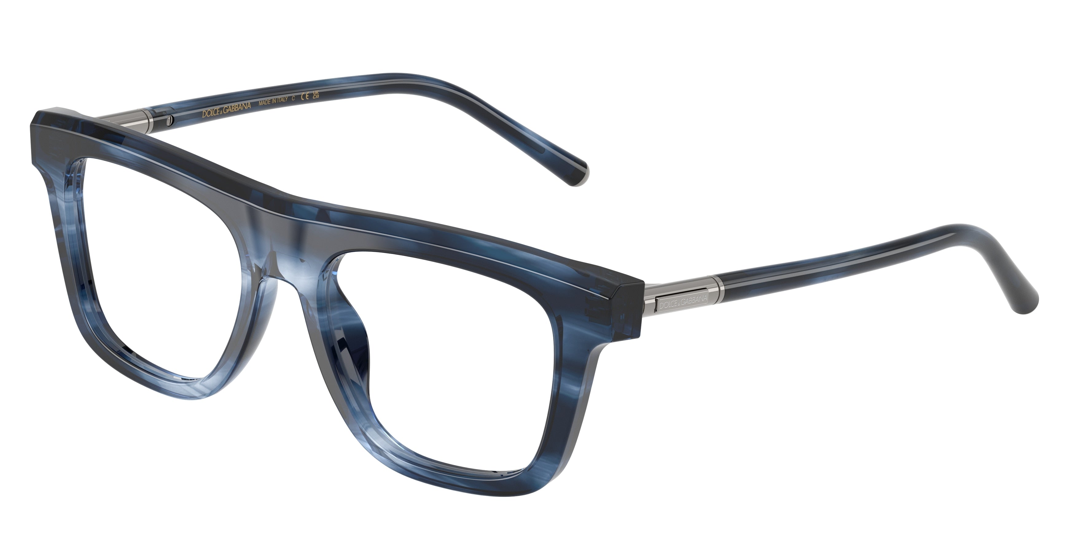 DOLCE & GABBANA DG3434 Square Eyeglasses  3448-Striped Blue 51-145-18 - Color Map Blue