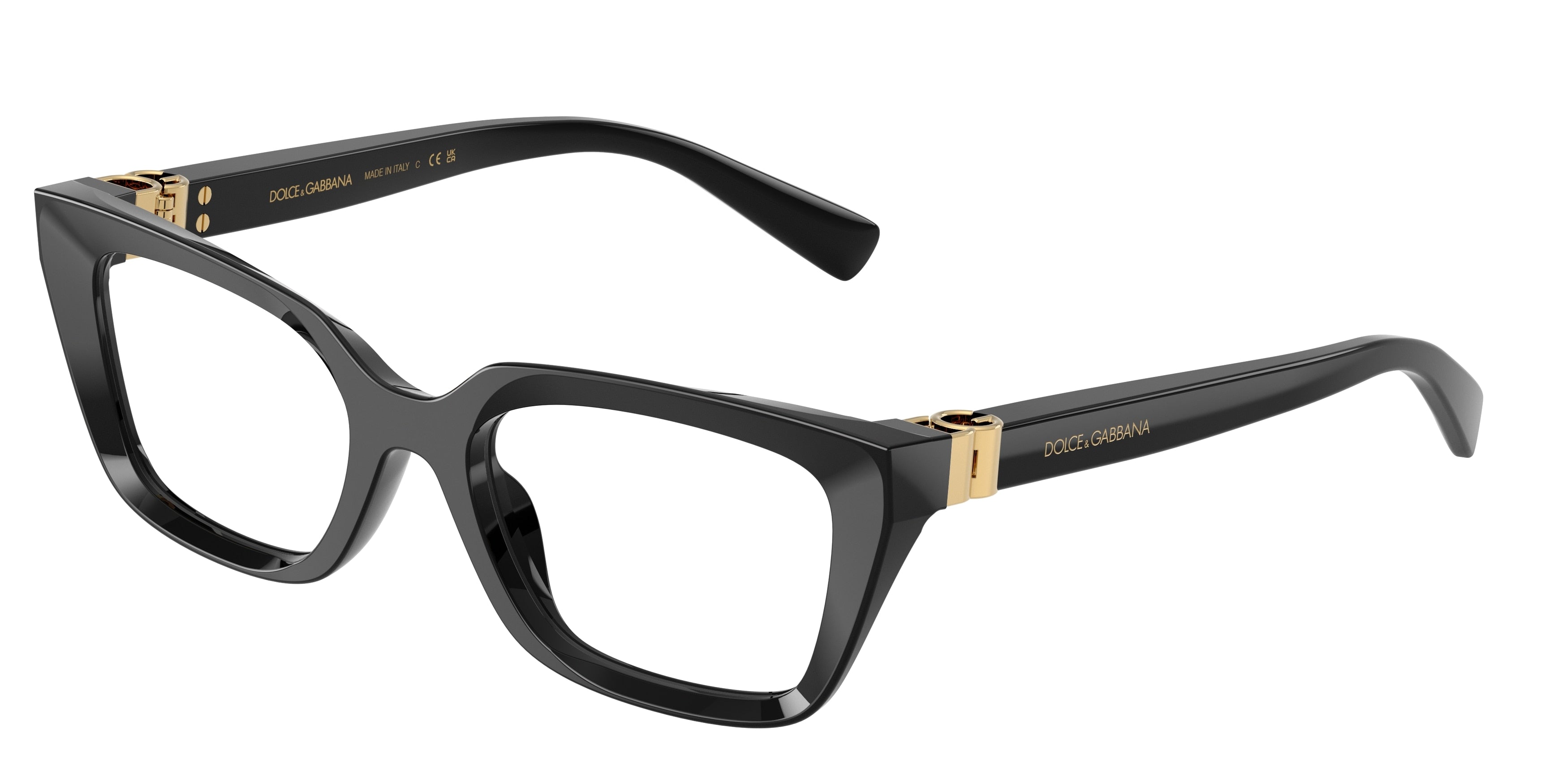 DOLCE & GABBANA DG3436 Rectangle Eyeglasses  501-Black 53-140-19 - Color Map Black