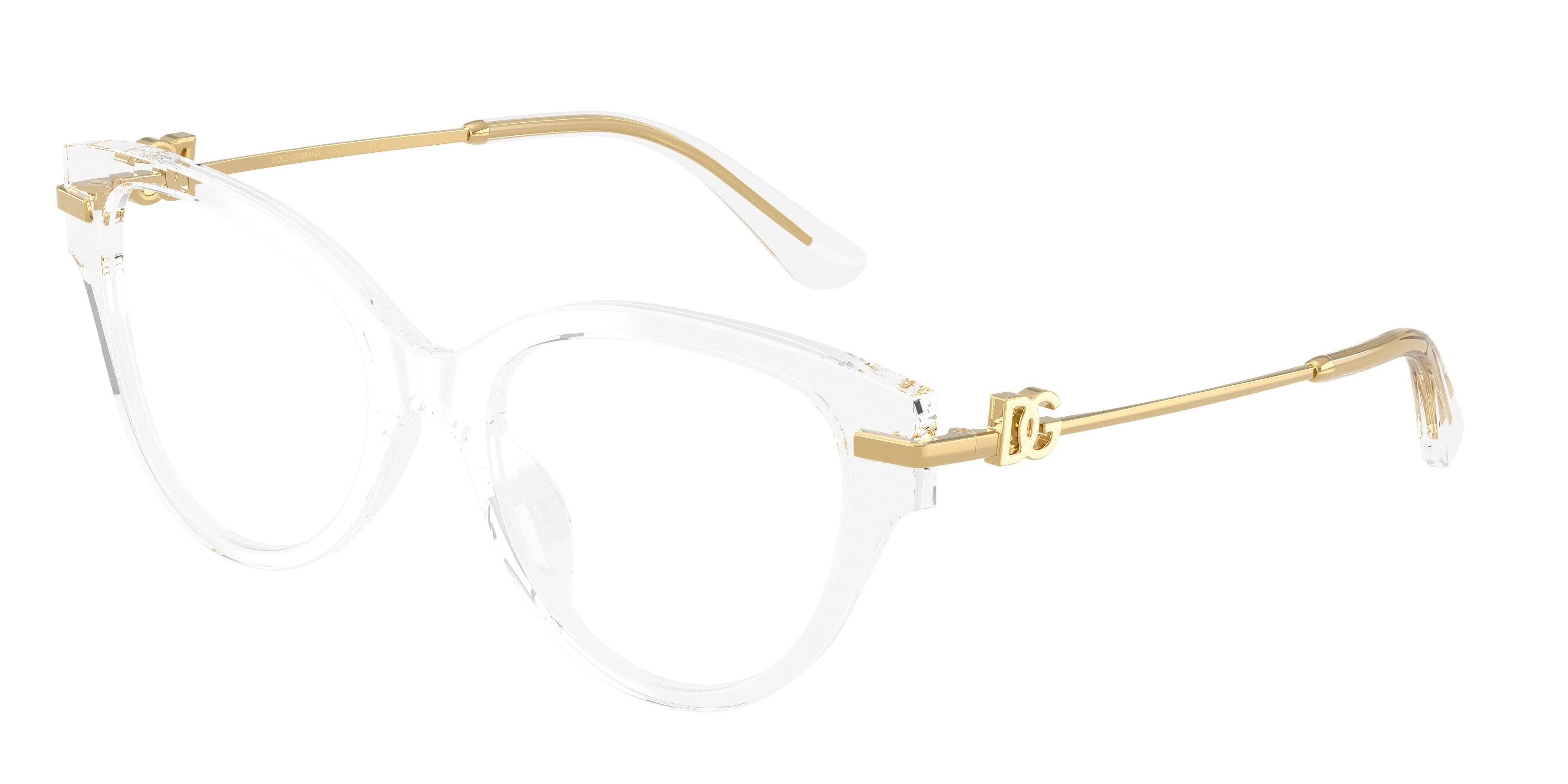 DOLCE & GABBANA DG3438 Butterfly Eyeglasses  3133-Crystal 53-145-19 - Color Map Transparent