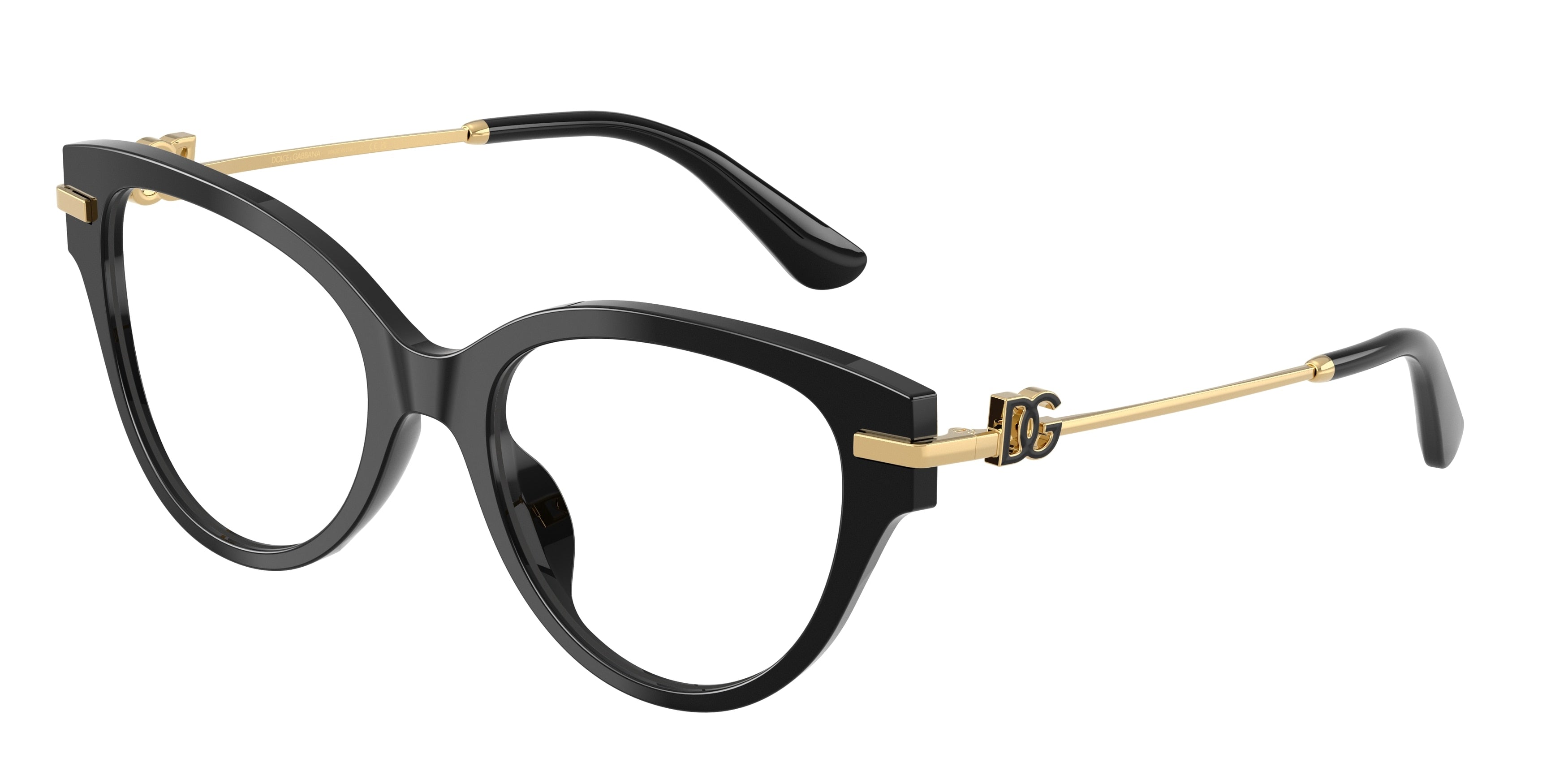 DOLCE & GABBANA DG3438 Butterfly Eyeglasses  501-Black 53-145-19 - Color Map Black