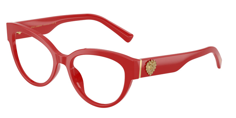 DOLCE & GABBANA DG3440 Cat Eye Eyeglasses  3088-Full Red 54-145-18 - Color Map Red