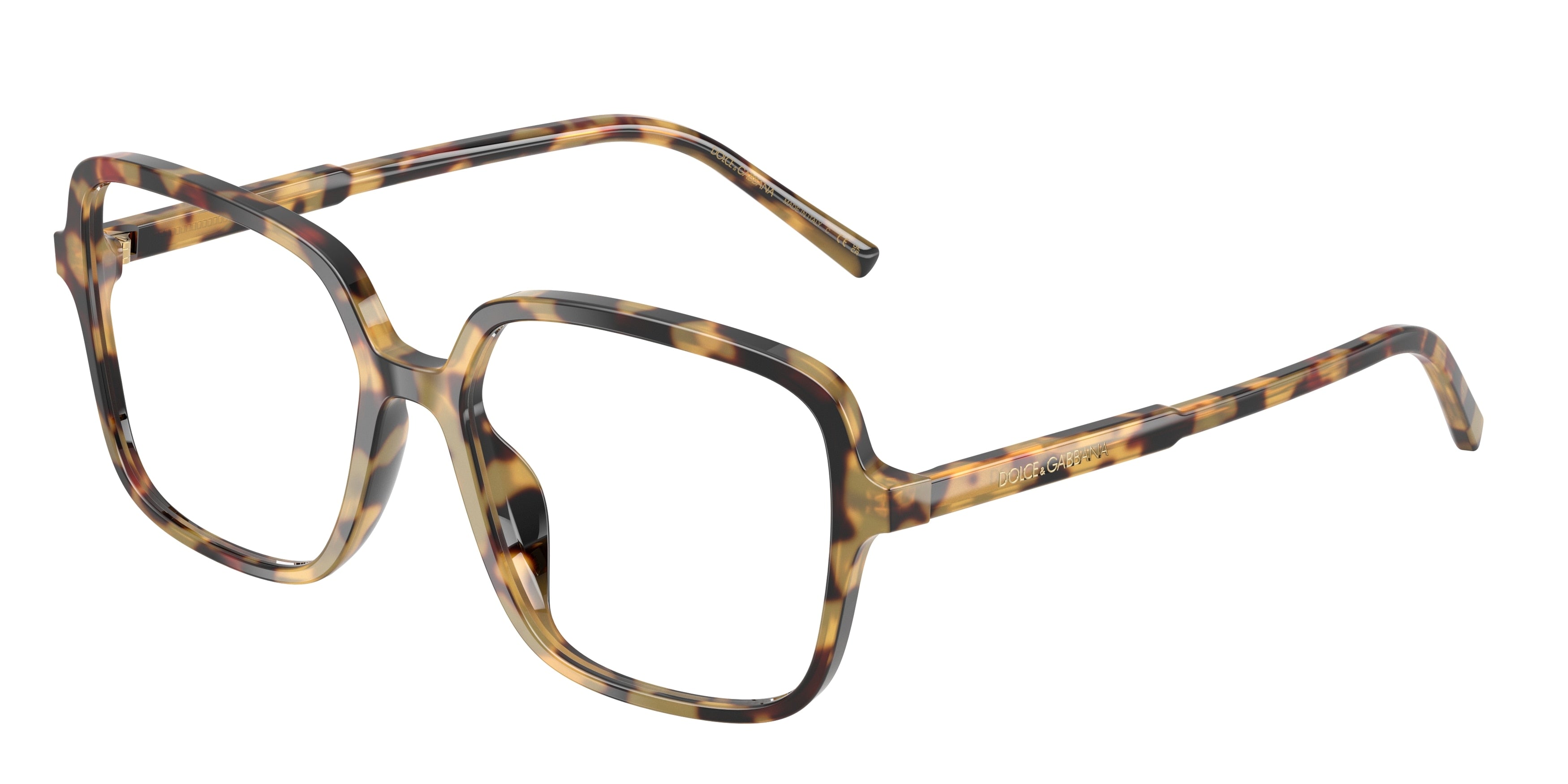 DOLCE & GABBANA DG3442 Square Eyeglasses  512-Yellow Havana 55-145-16 - Color Map Tortoise