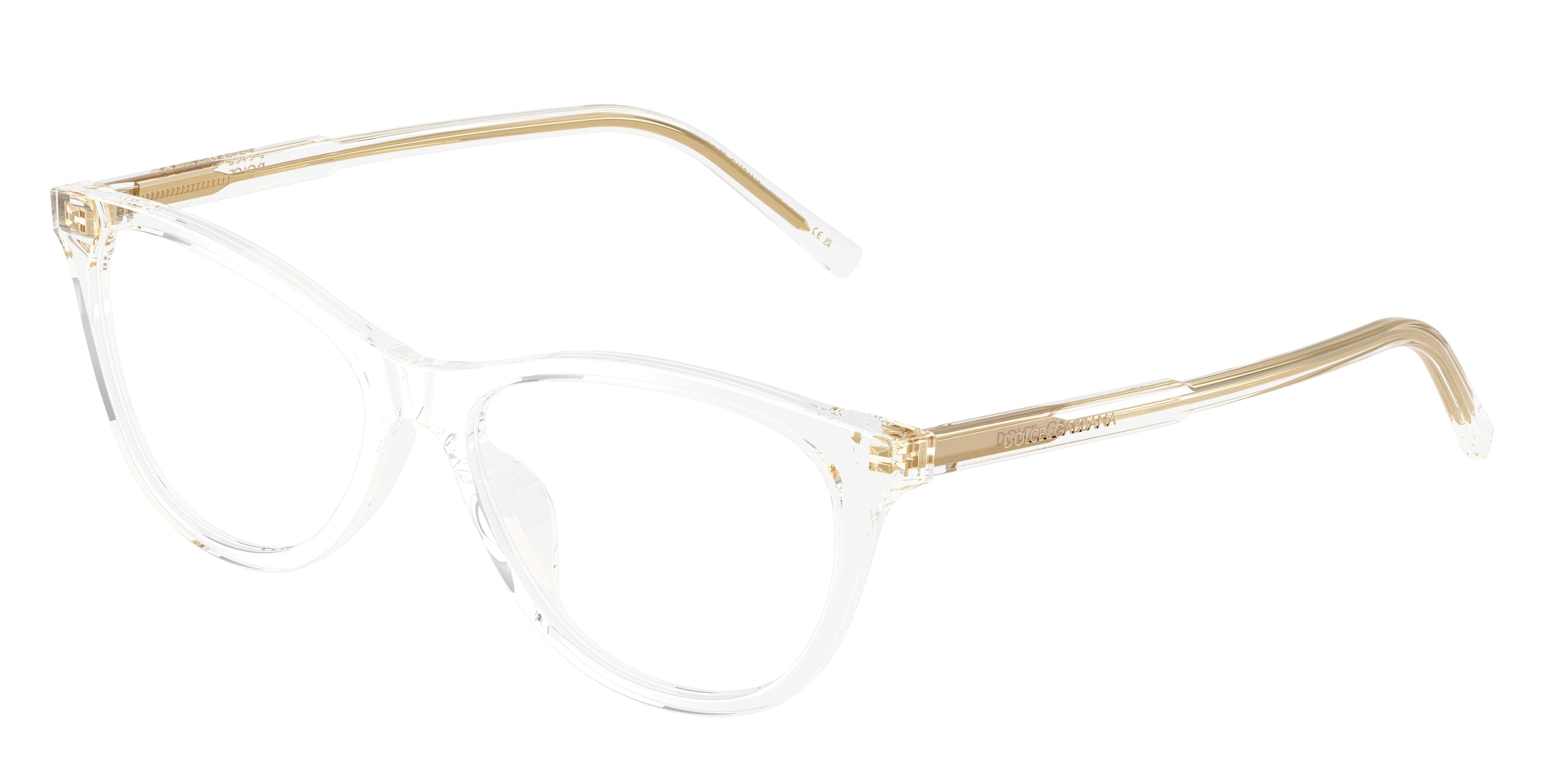 DOLCE & GABBANA DG3443 Cat Eye Eyeglasses  3133-Crystal 55-145-16 - Color Map Transparent