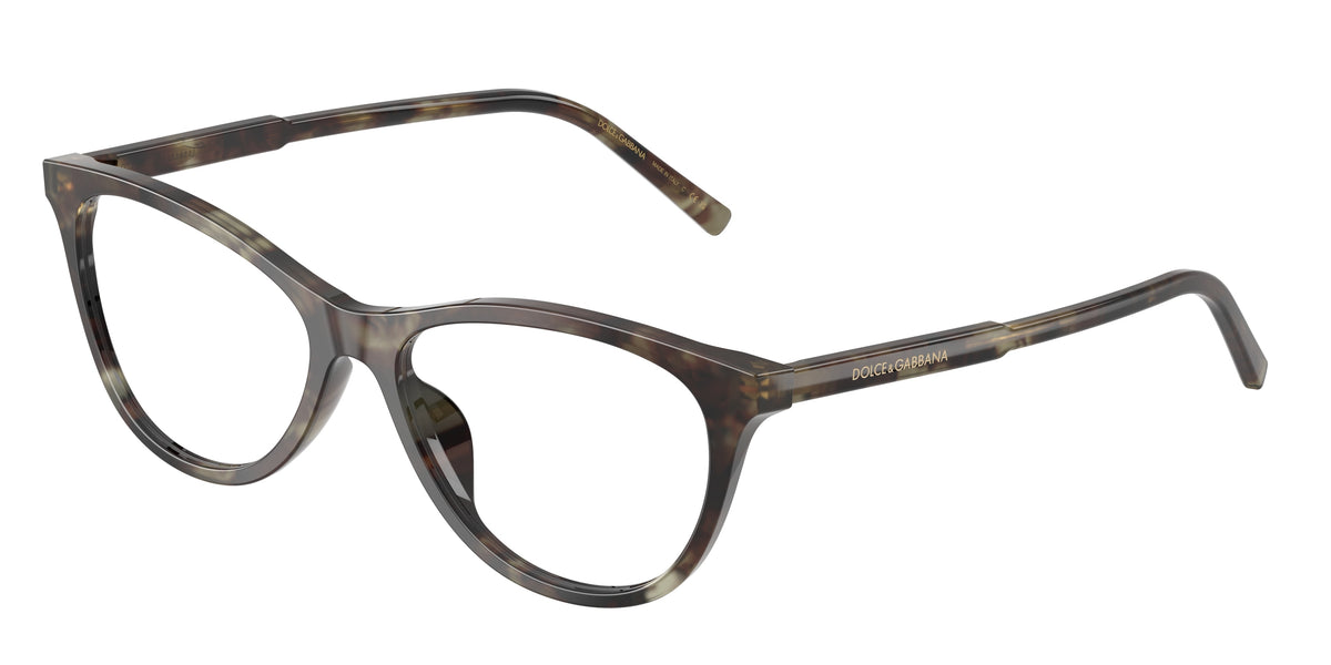 DOLCE & GABBANA DG3443 Cat Eye Eyeglasses  3478-Green Havana 55-145-16 - Color Map Green