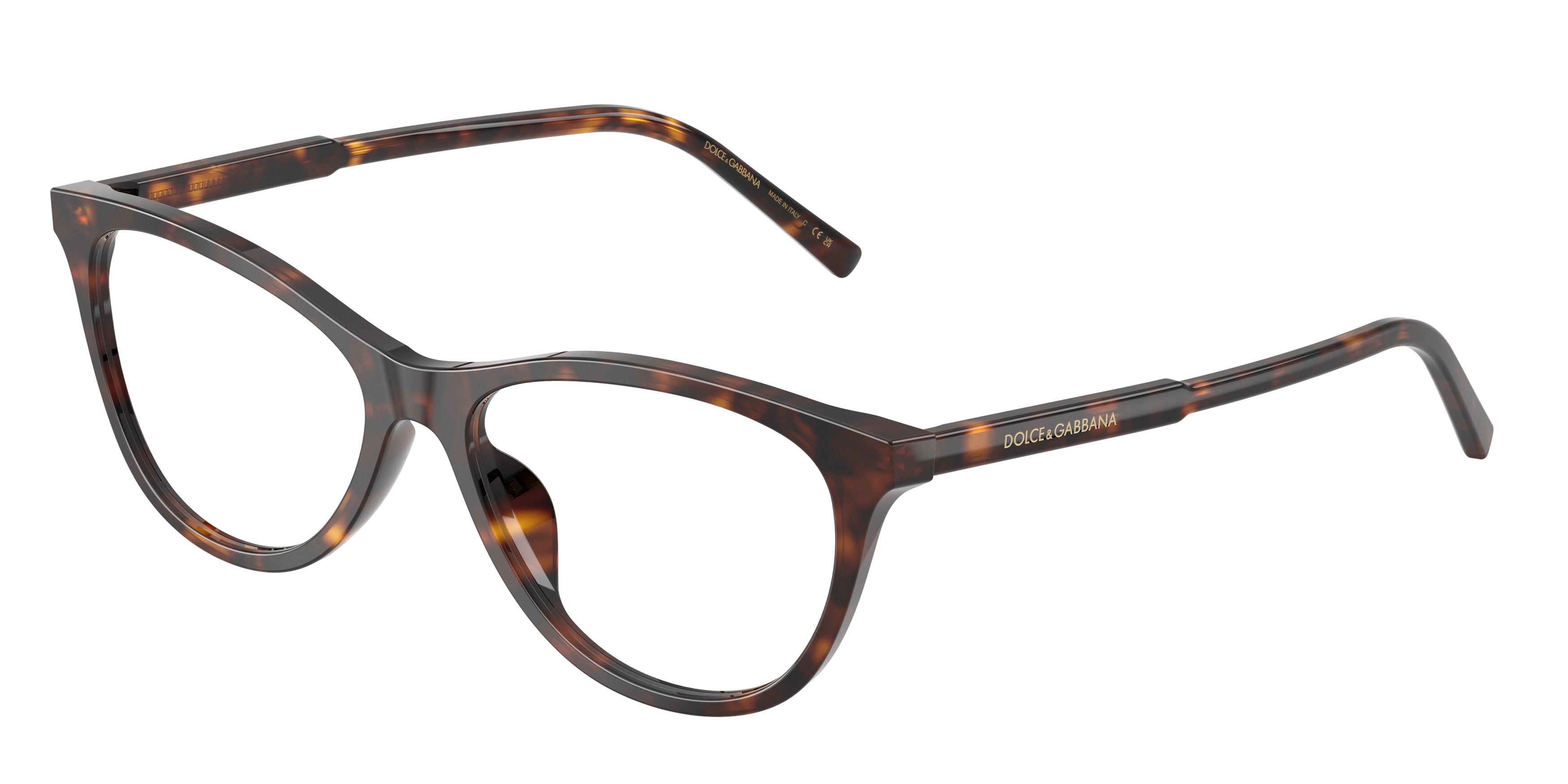 DOLCE & GABBANA DG3443 Cat Eye Eyeglasses  502-Havana 55-145-16 - Color Map Tortoise