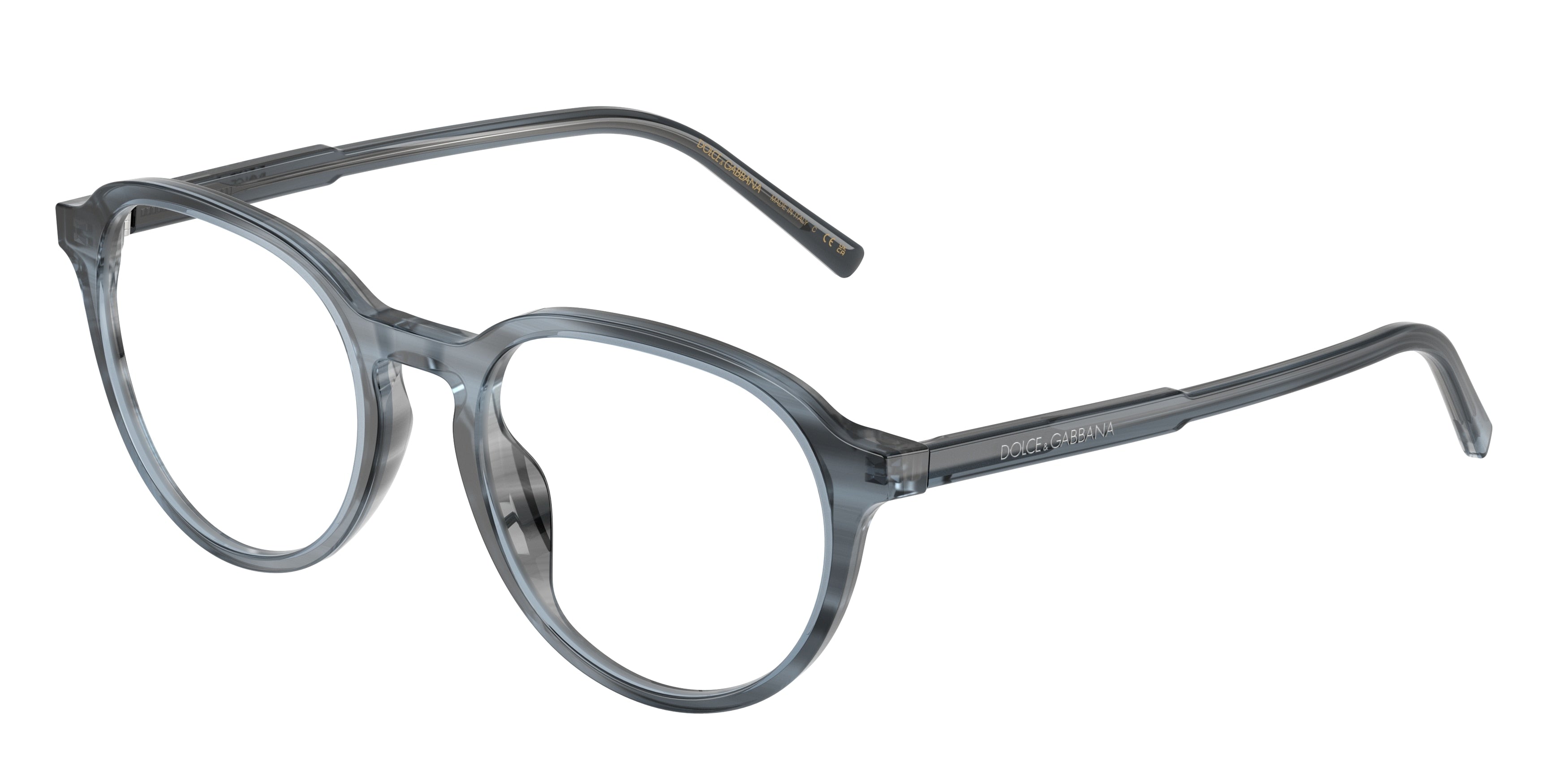 DOLCE & GABBANA DG3444 Phantos Eyeglasses  3482-Blue On Striped Blue 52-145-19 - Color Map Blue
