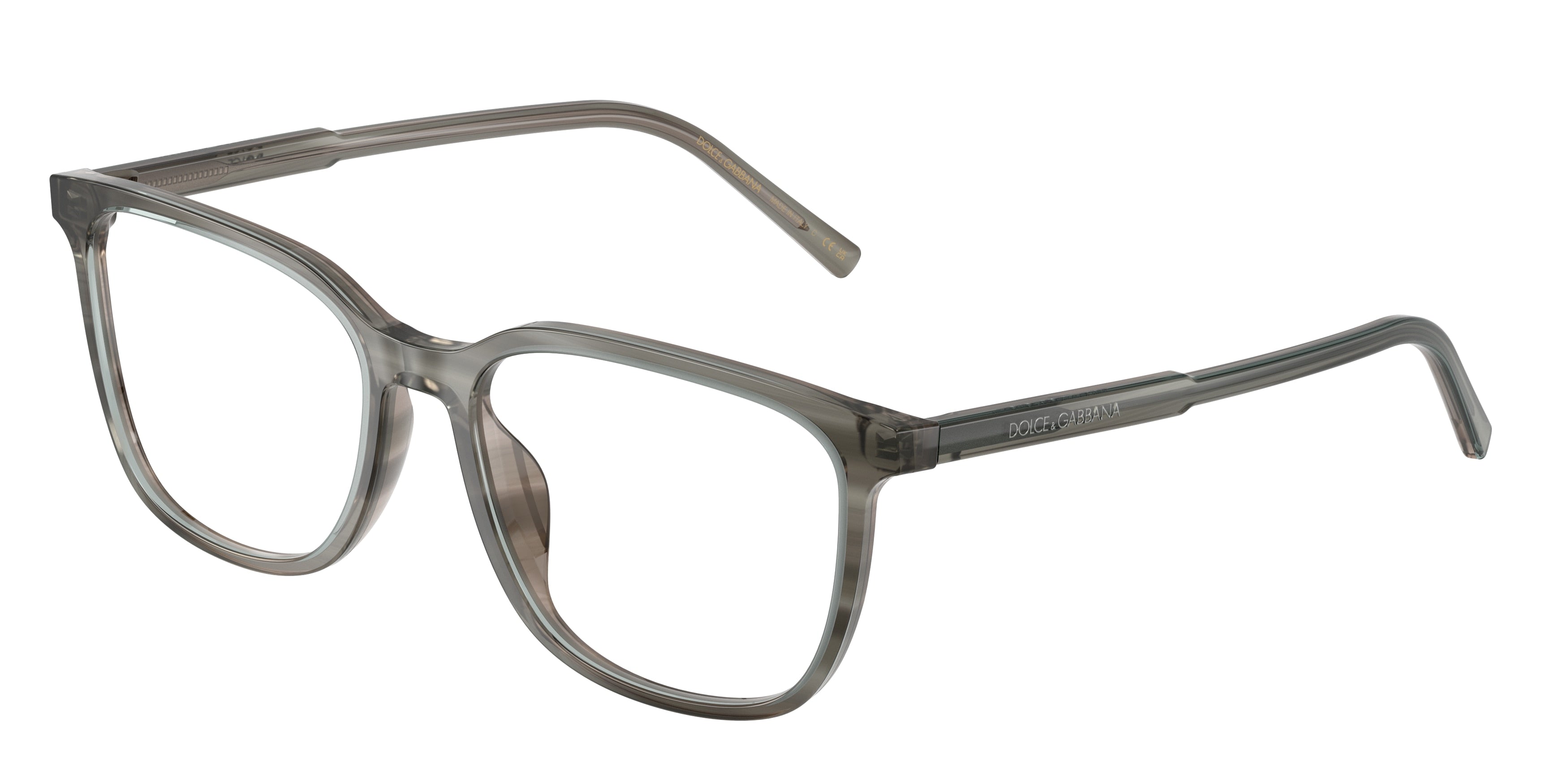 DOLCE & GABBANA DG3445 Square Eyeglasses  3479-Grey On Striped Grey 55-145-17 - Color Map Grey