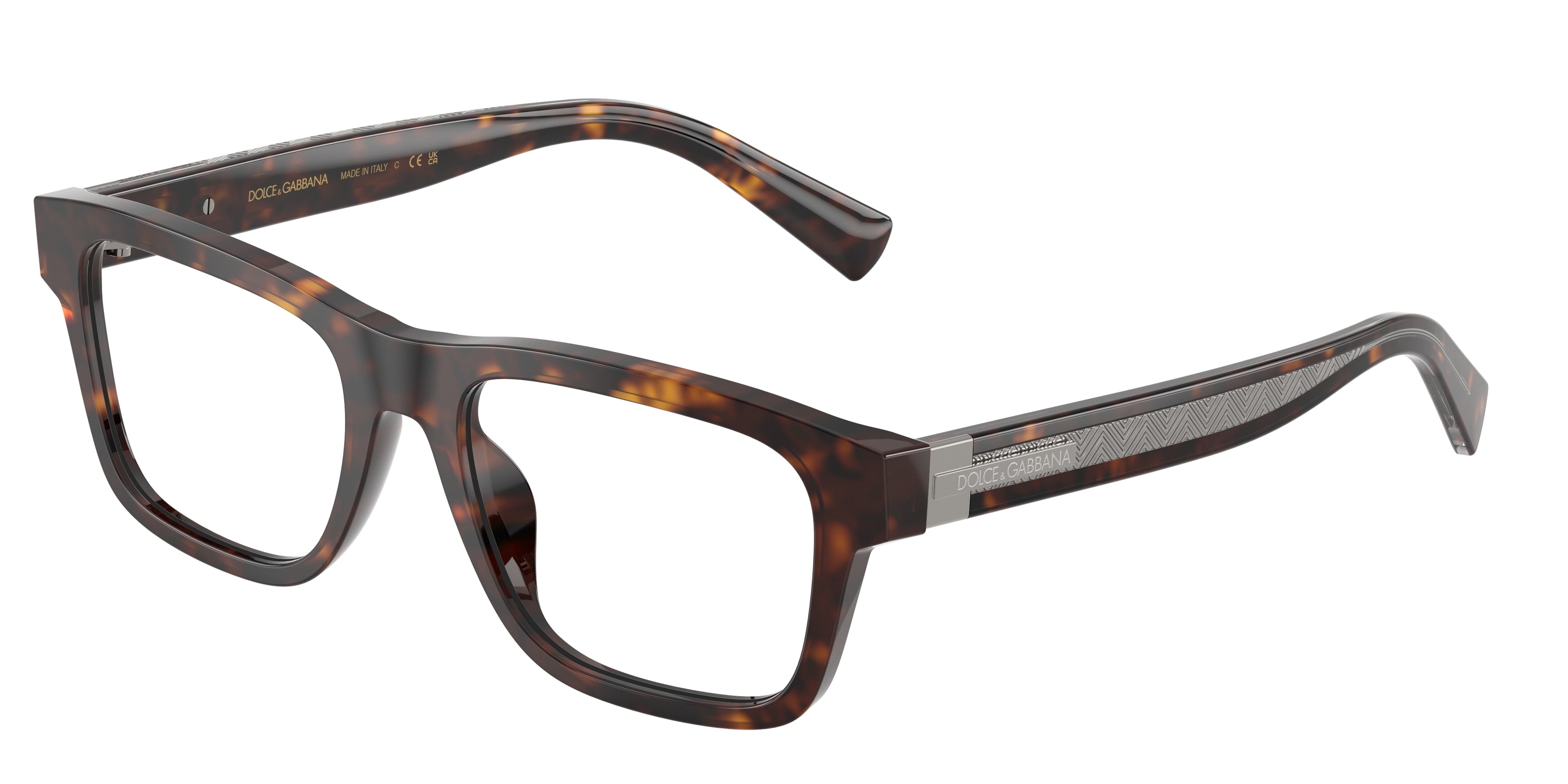 DOLCE & GABBANA DG3446 Rectangle Eyeglasses  502-Havana 53-145-18 - Color Map Tortoise