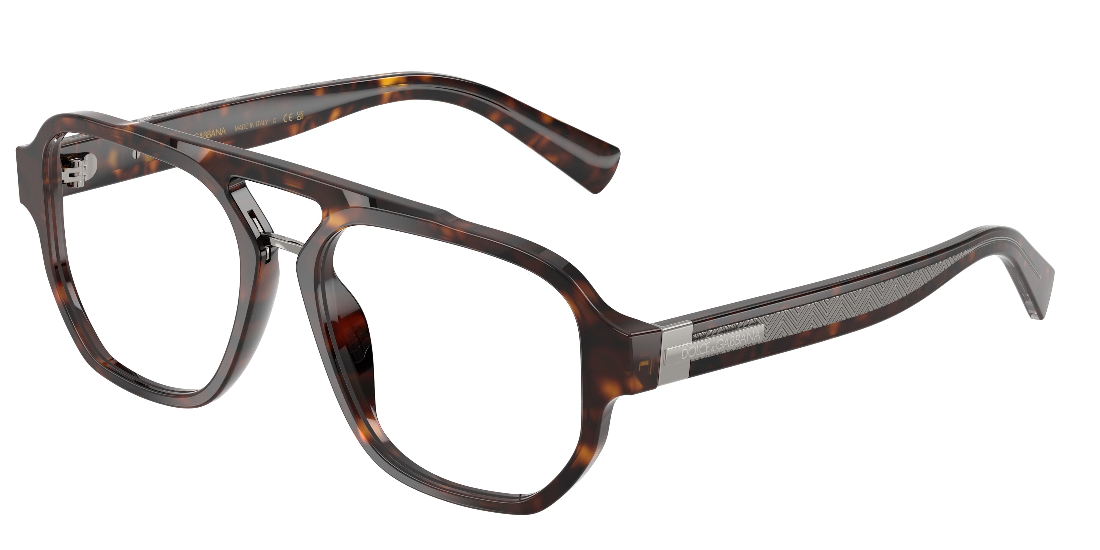 DOLCE & GABBANA DG3447 Pilot Eyeglasses  502-Havana 56-145-17 - Color Map Tortoise