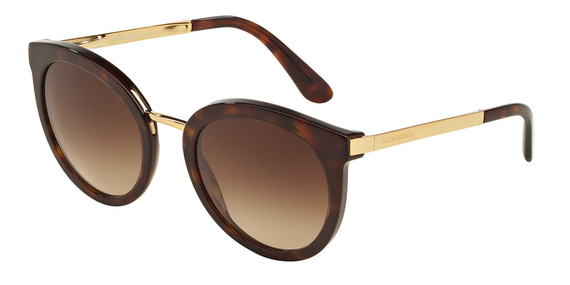 DOLCE & GABBANA DG4268 Round Sunglasses  502/13-Havana 52-140-22 - Color Map Tortoise