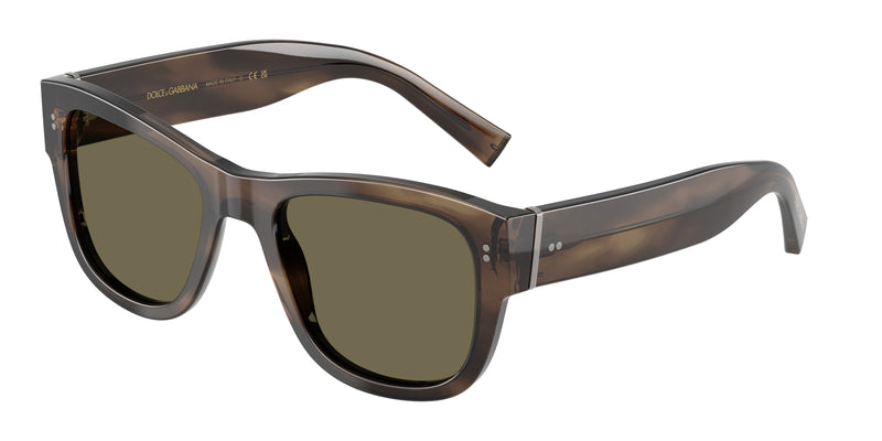 DOLCE & GABBANA DG4338 Square Sunglasses  3200/3-Green Havana 52-140-20 - Color Map Green