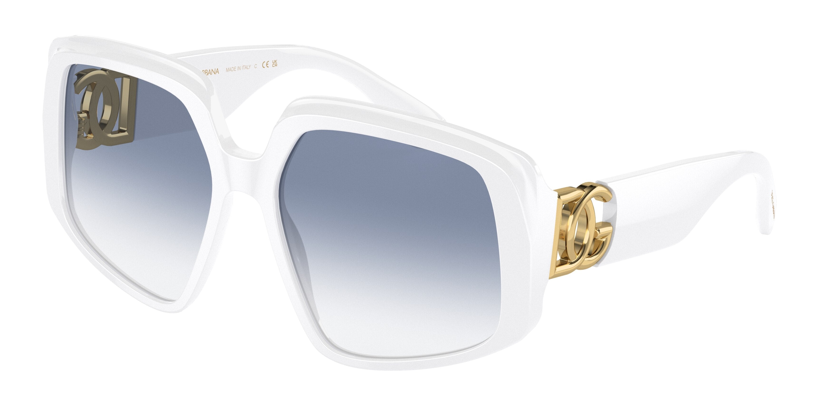 DOLCE & GABBANA DG4386 Square Sunglasses  331219-White 58-140-17 - Color Map White