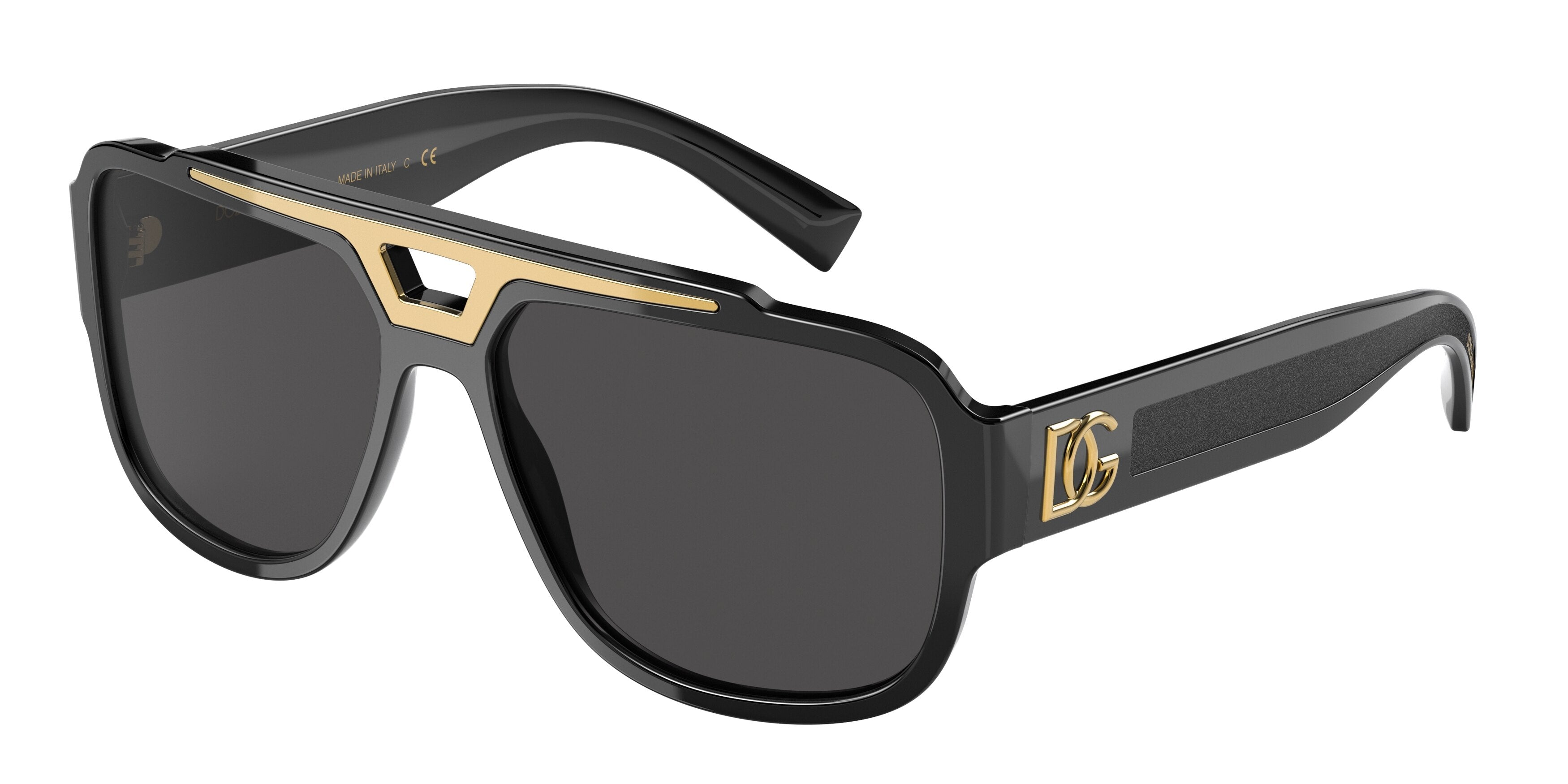 DOLCE & GABBANA DG4389F Square Sunglasses  501/87-Black 59-145-16 - Color Map Black