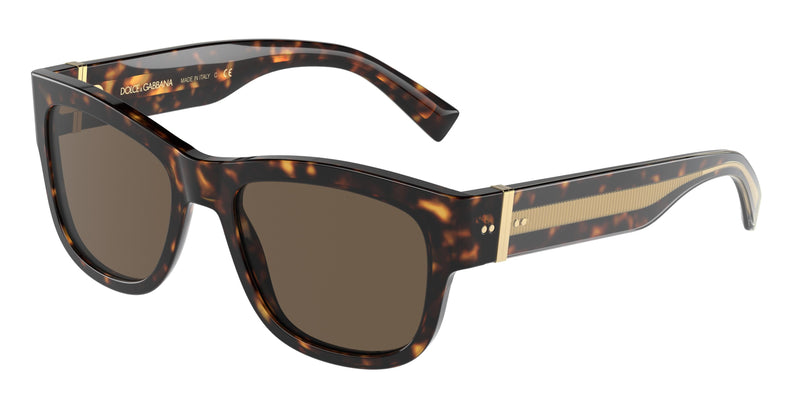 DOLCE & GABBANA DG4390F Square Sunglasses  502/73-Havana 54-140-19 - Color Map Tortoise