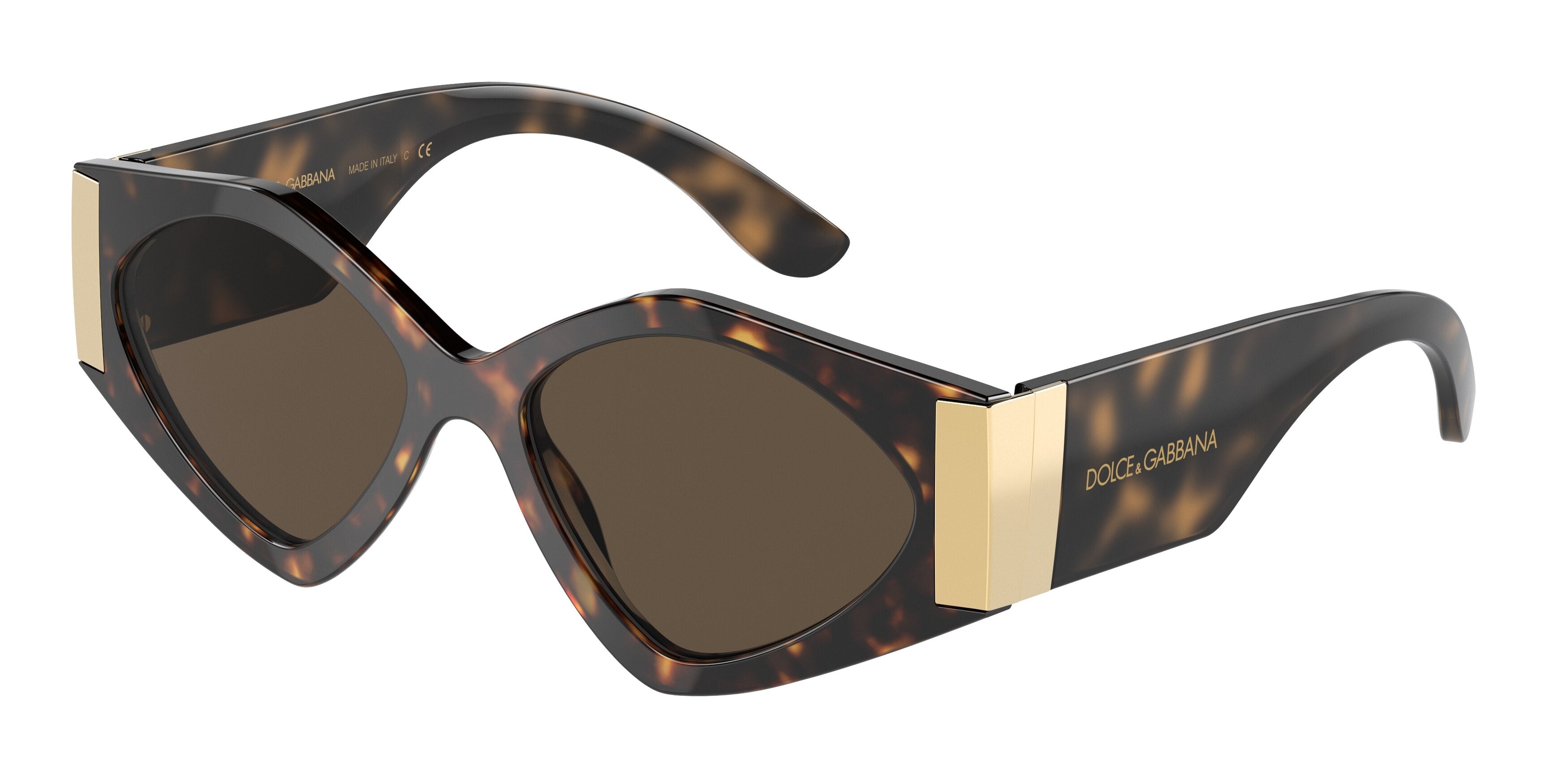 DOLCE & GABBANA DG4396F Irregular Sunglasses  502/73-Havana 55-145-17 - Color Map Tortoise