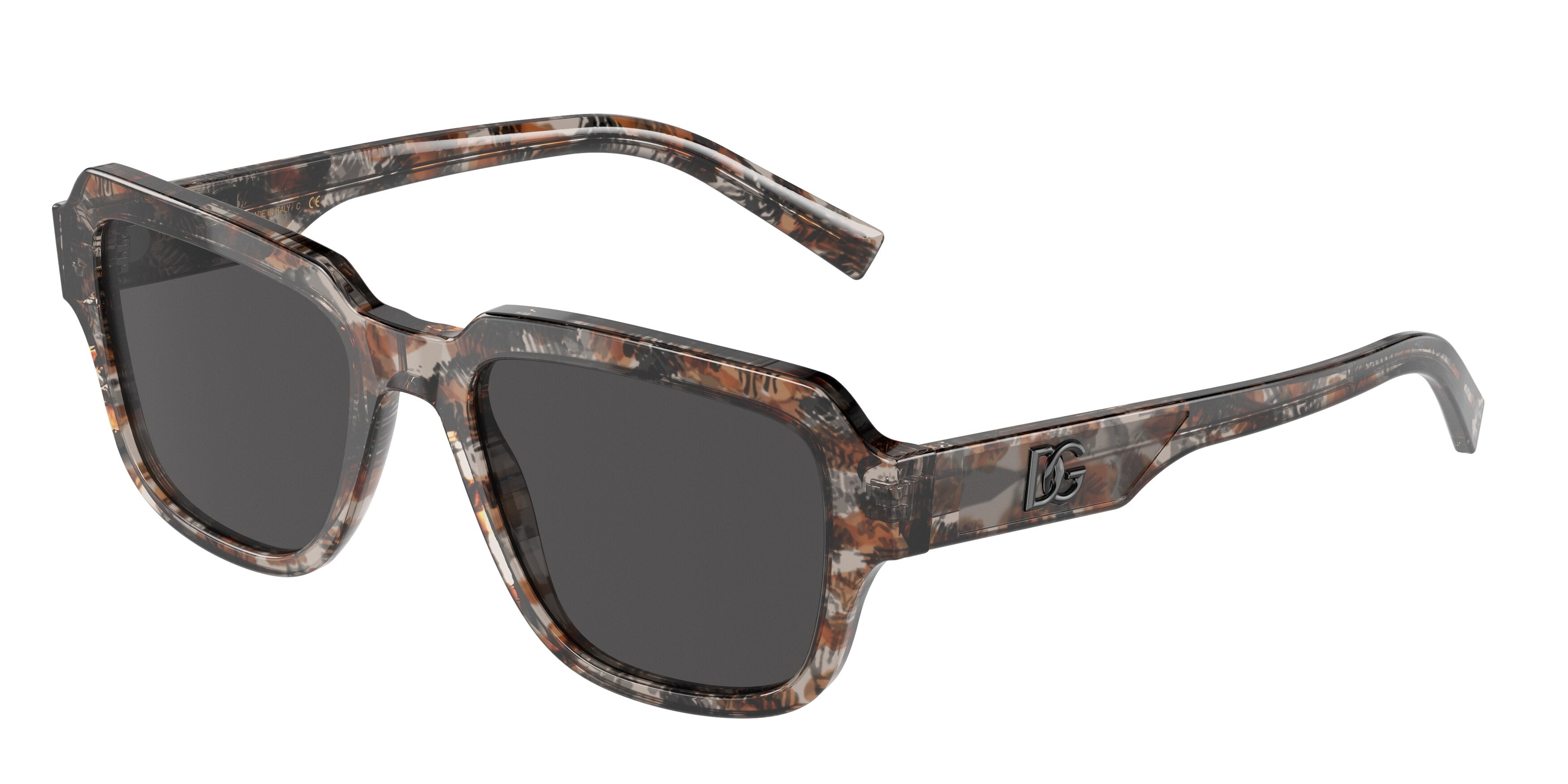 DOLCE & GABBANA DG4402F Square Sunglasses  335687-Grey Havana 52-145-19 - Color Map Grey