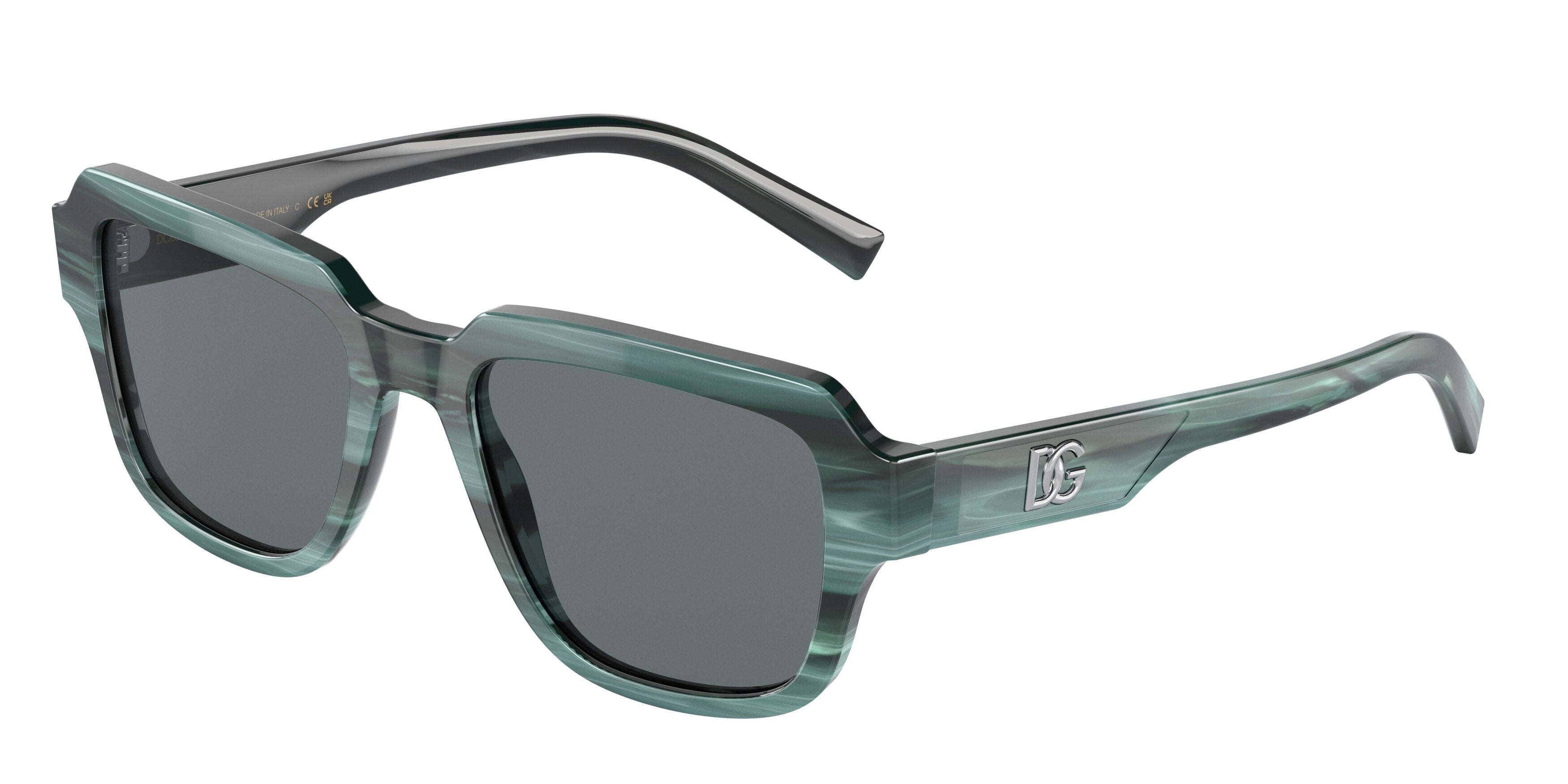 DOLCE & GABBANA DG4402 Square Sunglasses  339180-Blue Horn 52-145-19 - Color Map Blue