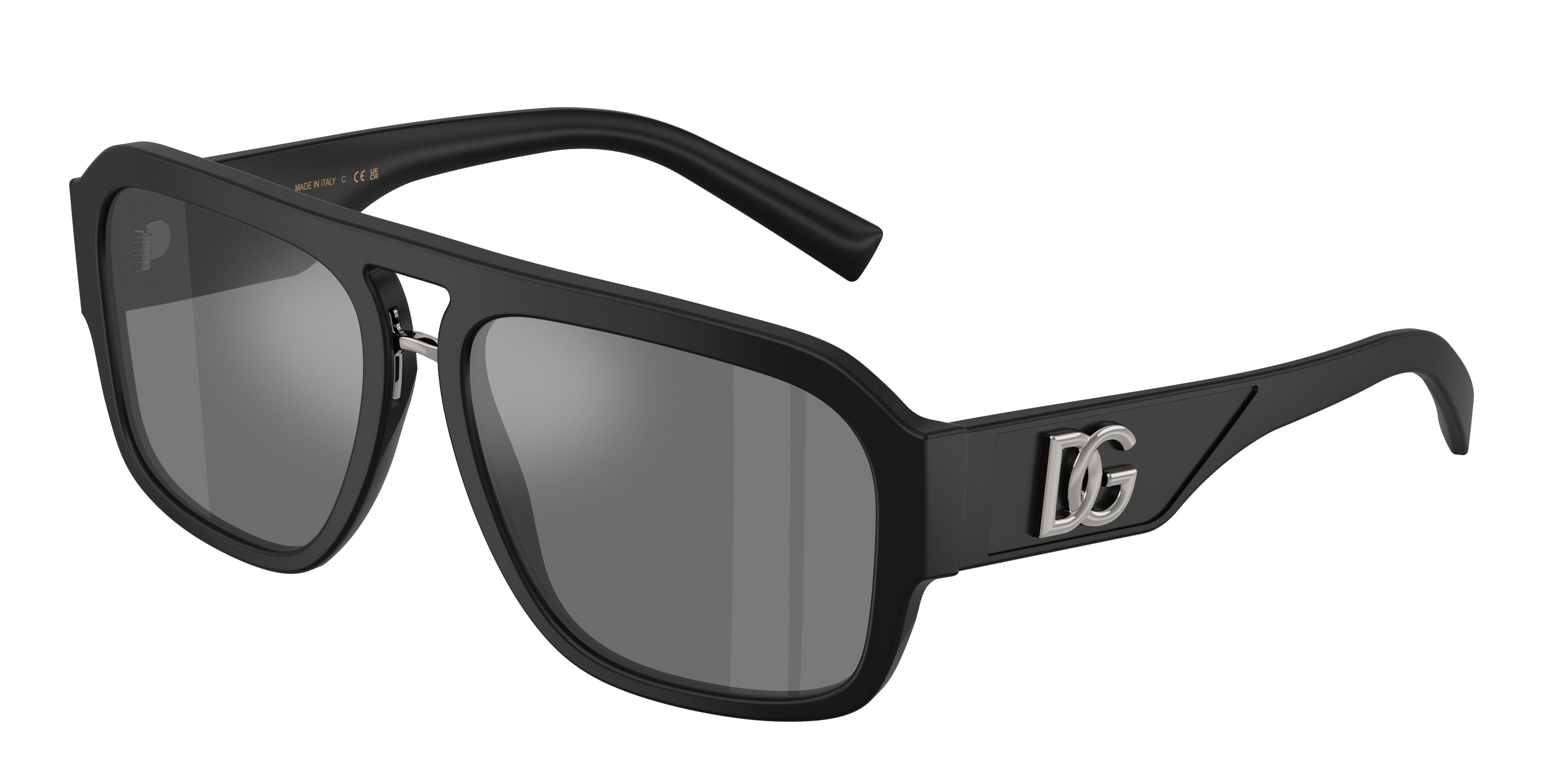 DOLCE & GABBANA DG4403 Pilot Sunglasses  25256G-Matte Black 58-140-16 - Color Map Black