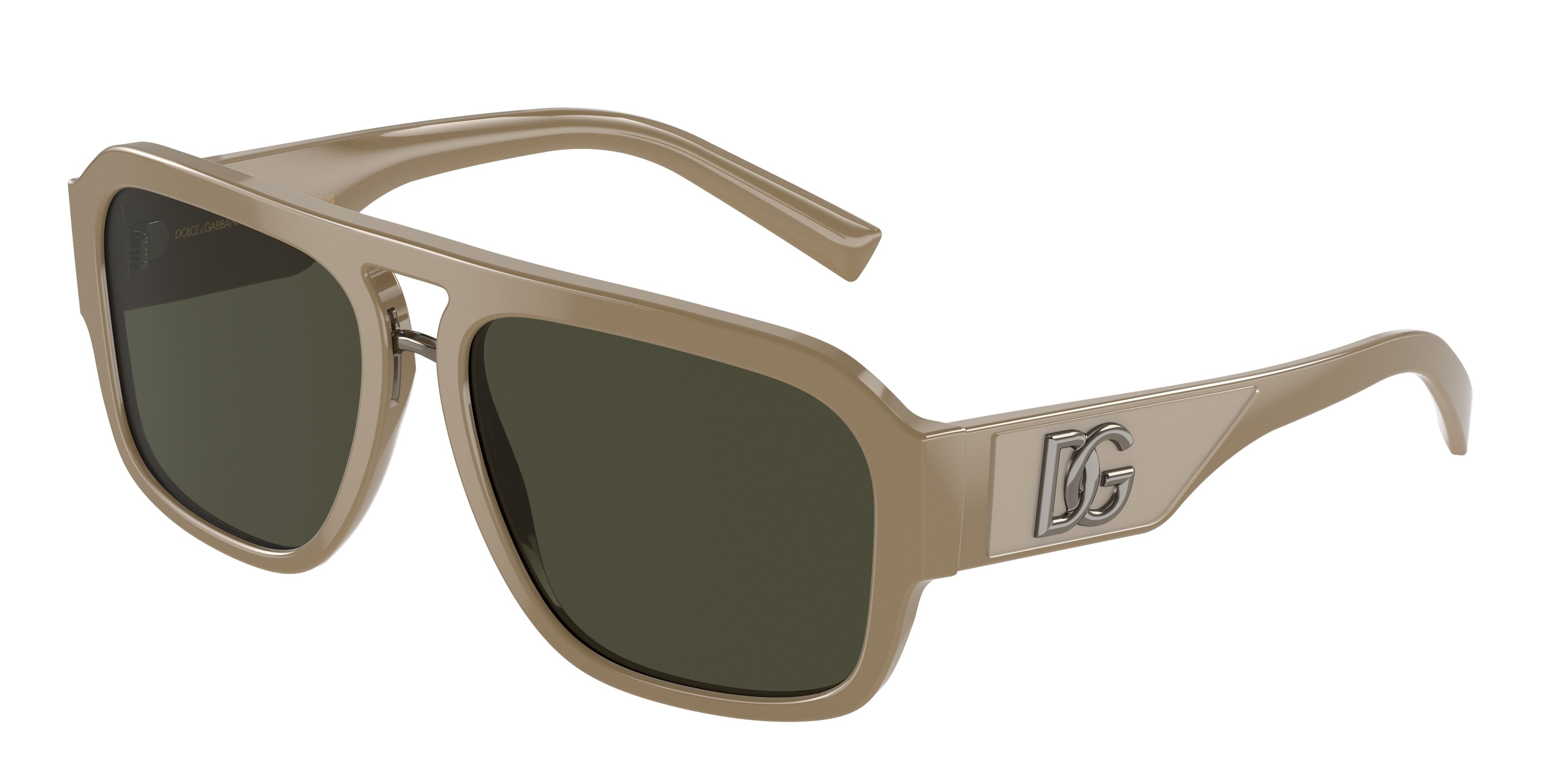 DOLCE & GABBANA DG4403 Pilot Sunglasses  332982-Kaki 58-140-16 - Color Map Brown