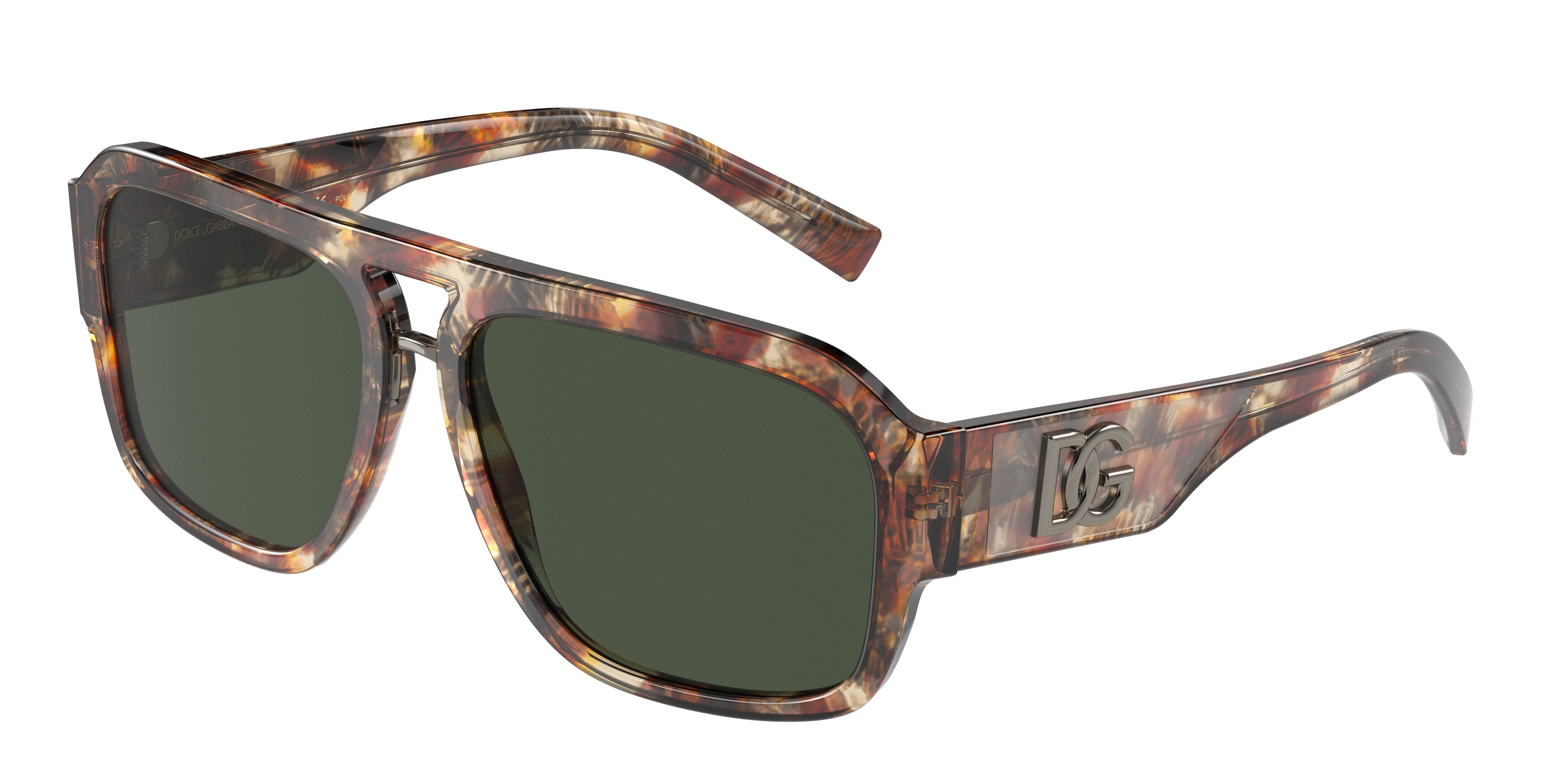 DOLCE & GABBANA DG4403 Pilot Sunglasses  33589A-Red Havana 58-140-16 - Color Map Red