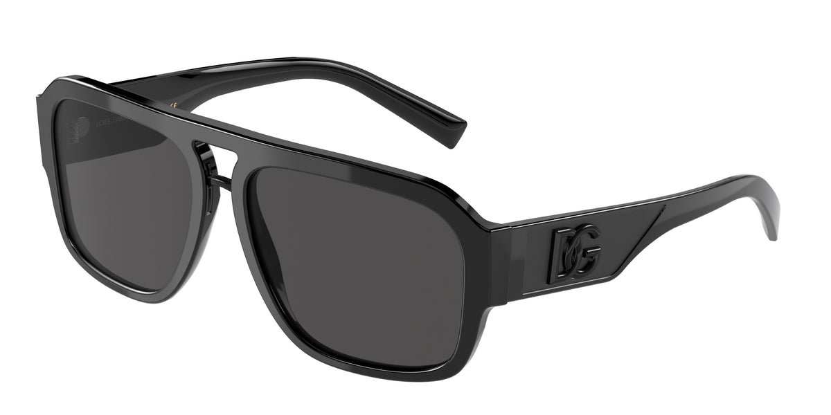 DOLCE & GABBANA DG4403 Pilot Sunglasses  501/87-Black 58-140-16 - Color Map Black