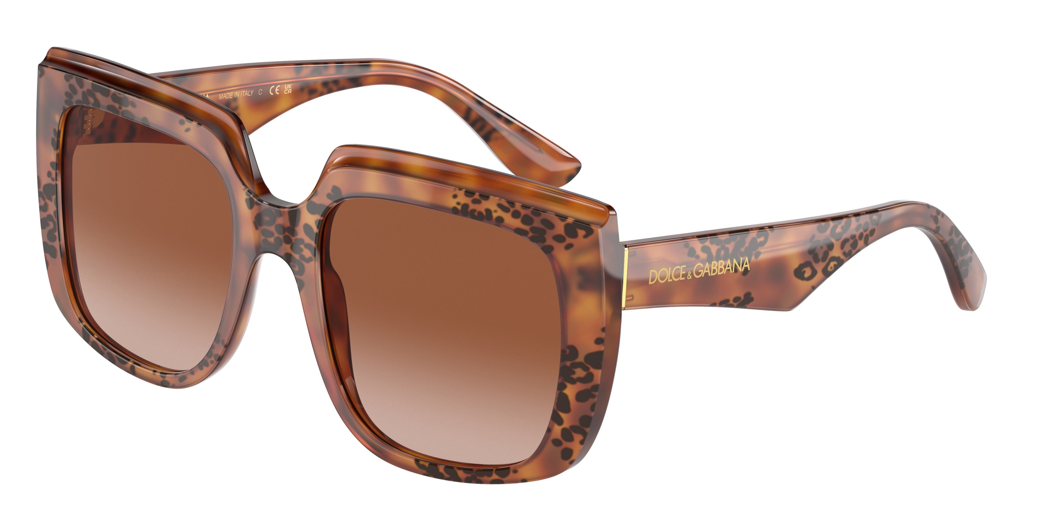 DOLCE & GABBANA DG4414 Square Sunglasses  338013-Havana 54-145-20 - Color Map Tortoise