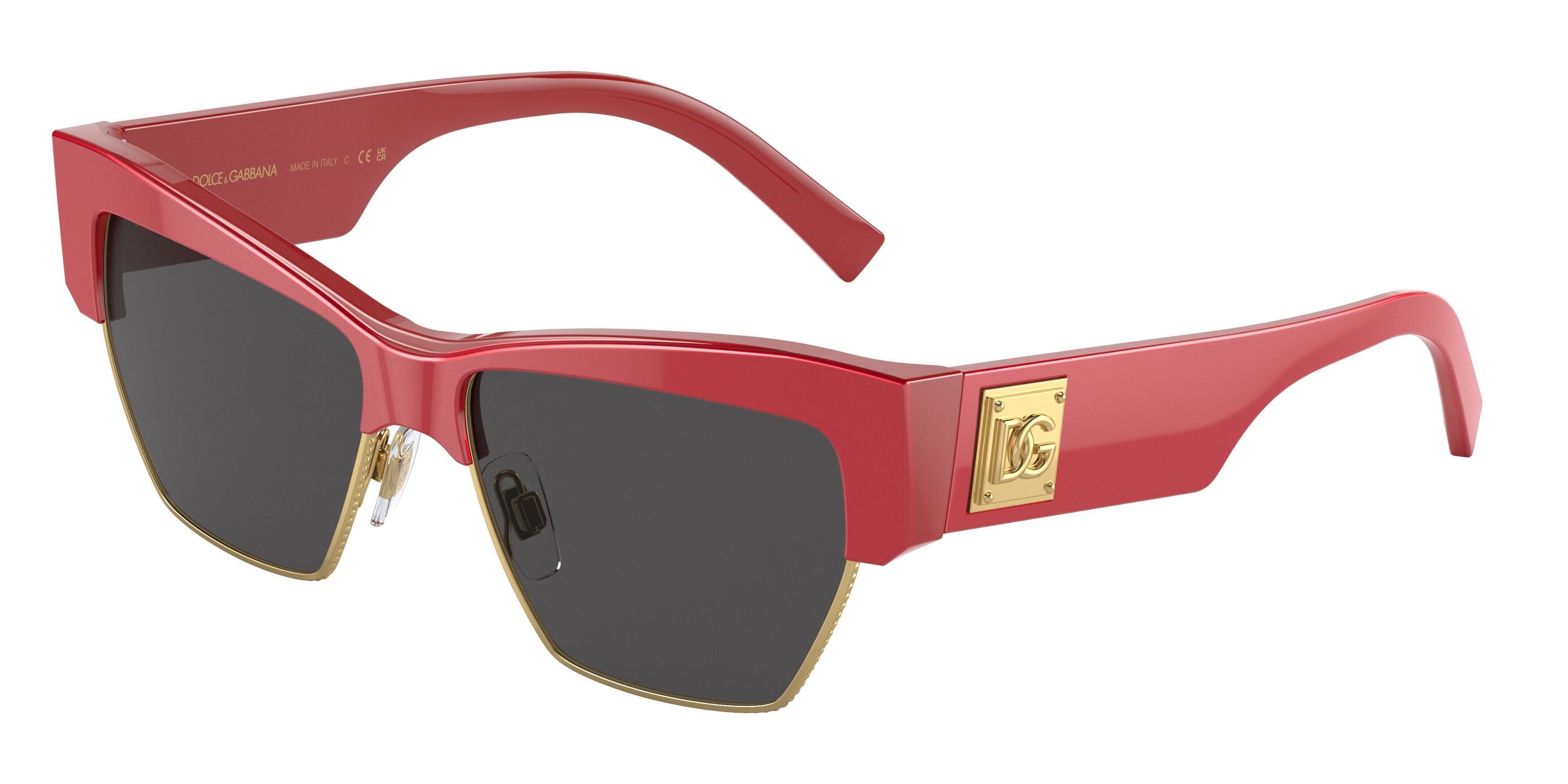 DOLCE & GABBANA DG4415 Cat Eye Sunglasses  337787-Metallic Red 56-145-15 - Color Map Red