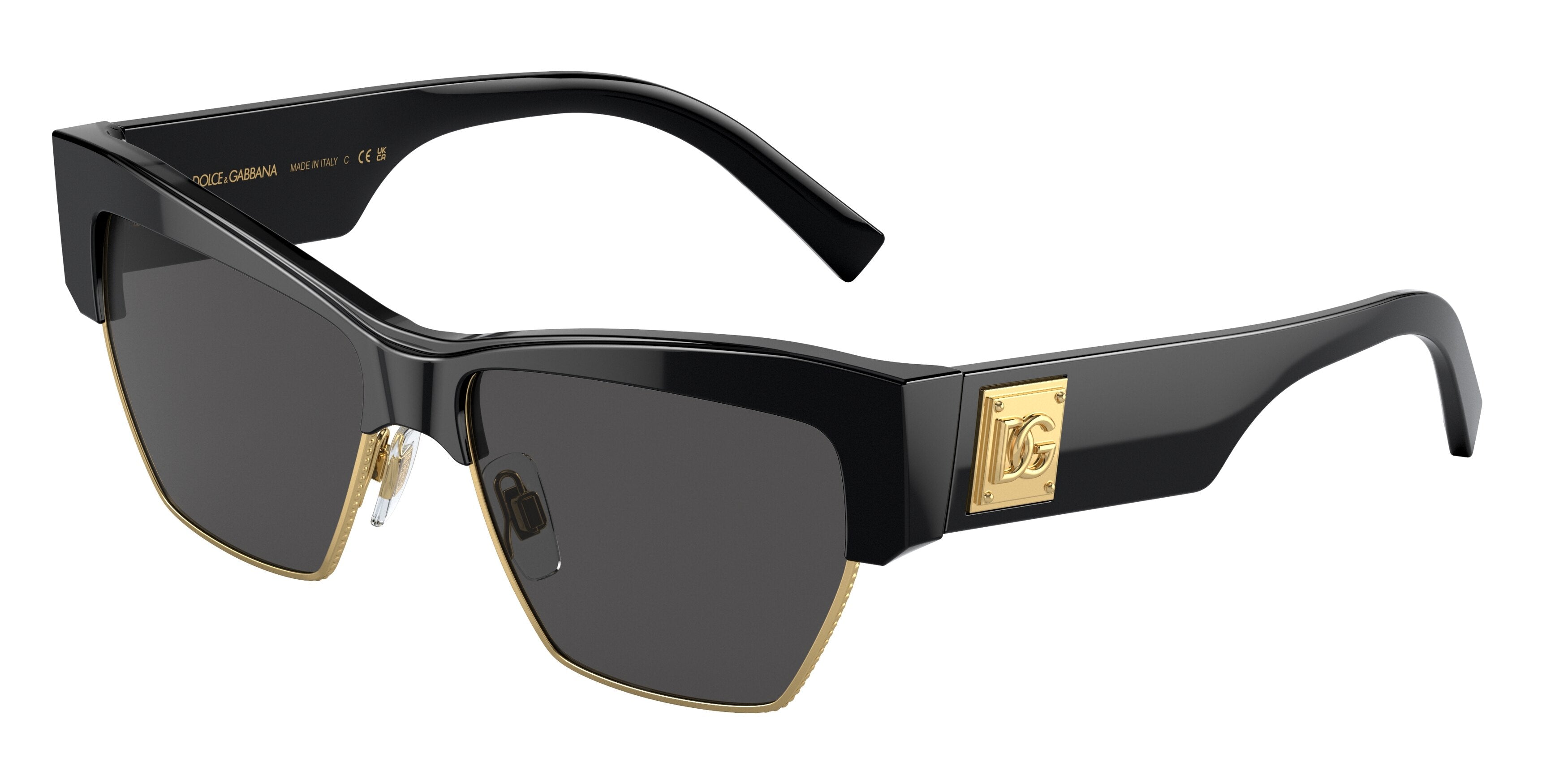 DOLCE & GABBANA DG4415 Cat Eye Sunglasses  501/87-Black 55-145-15 - Color Map Black