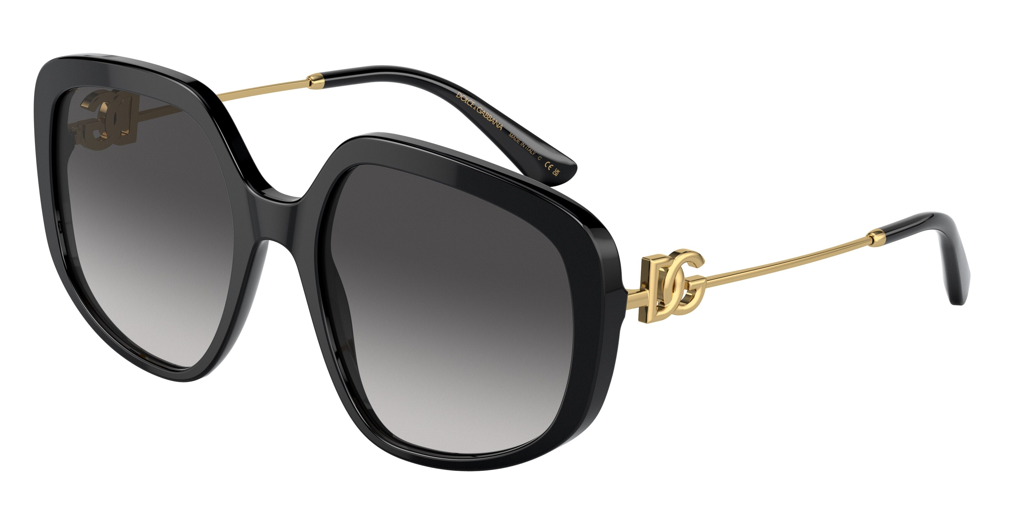 DOLCE & GABBANA DG4421 Irregular Sunglasses  501/8G-Black 57-145-20 - Color Map Black