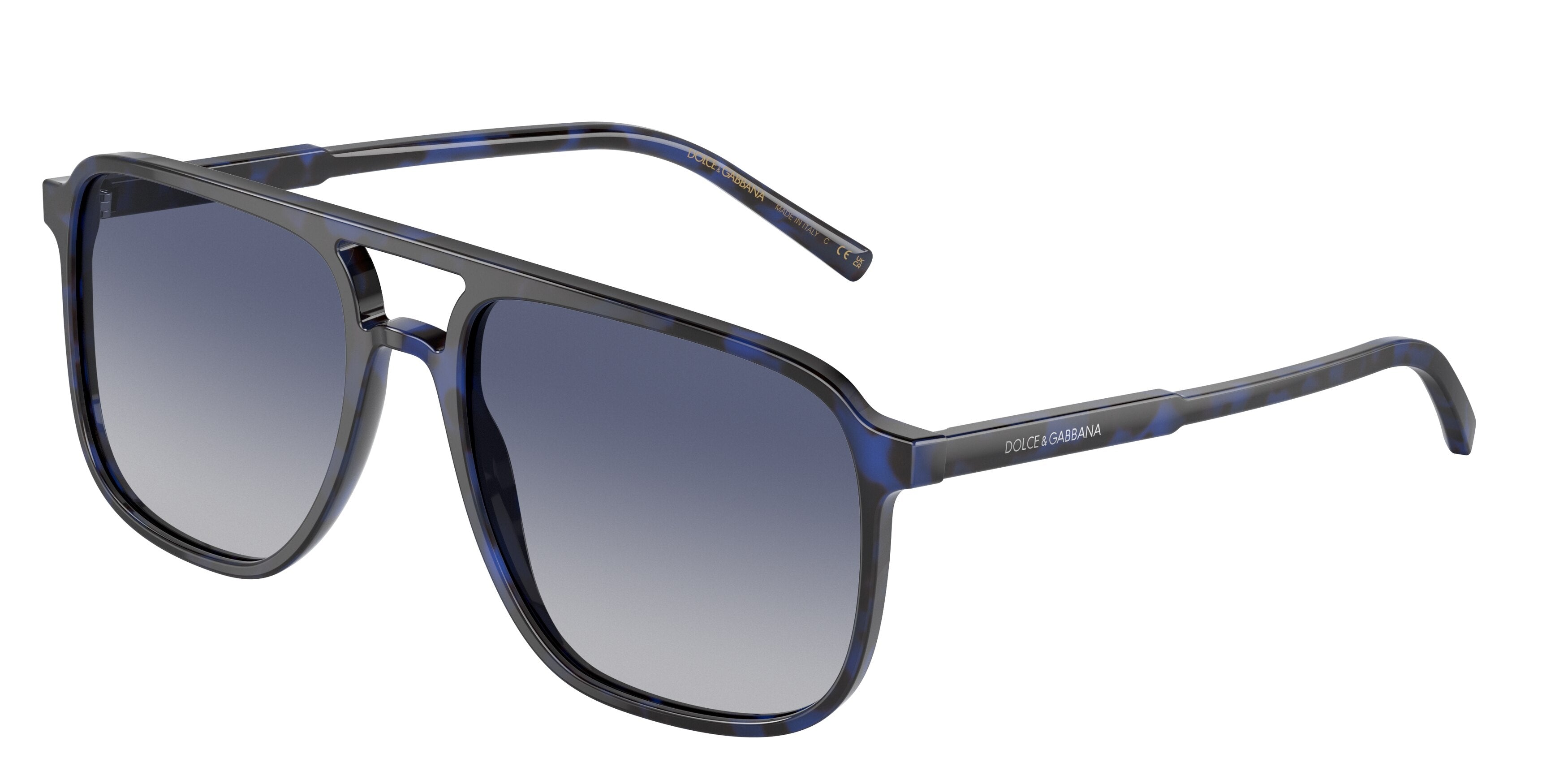DOLCE & GABBANA DG4423F Pilot Sunglasses  33924L-Blue Havana 58-145-18 - Color Map Blue