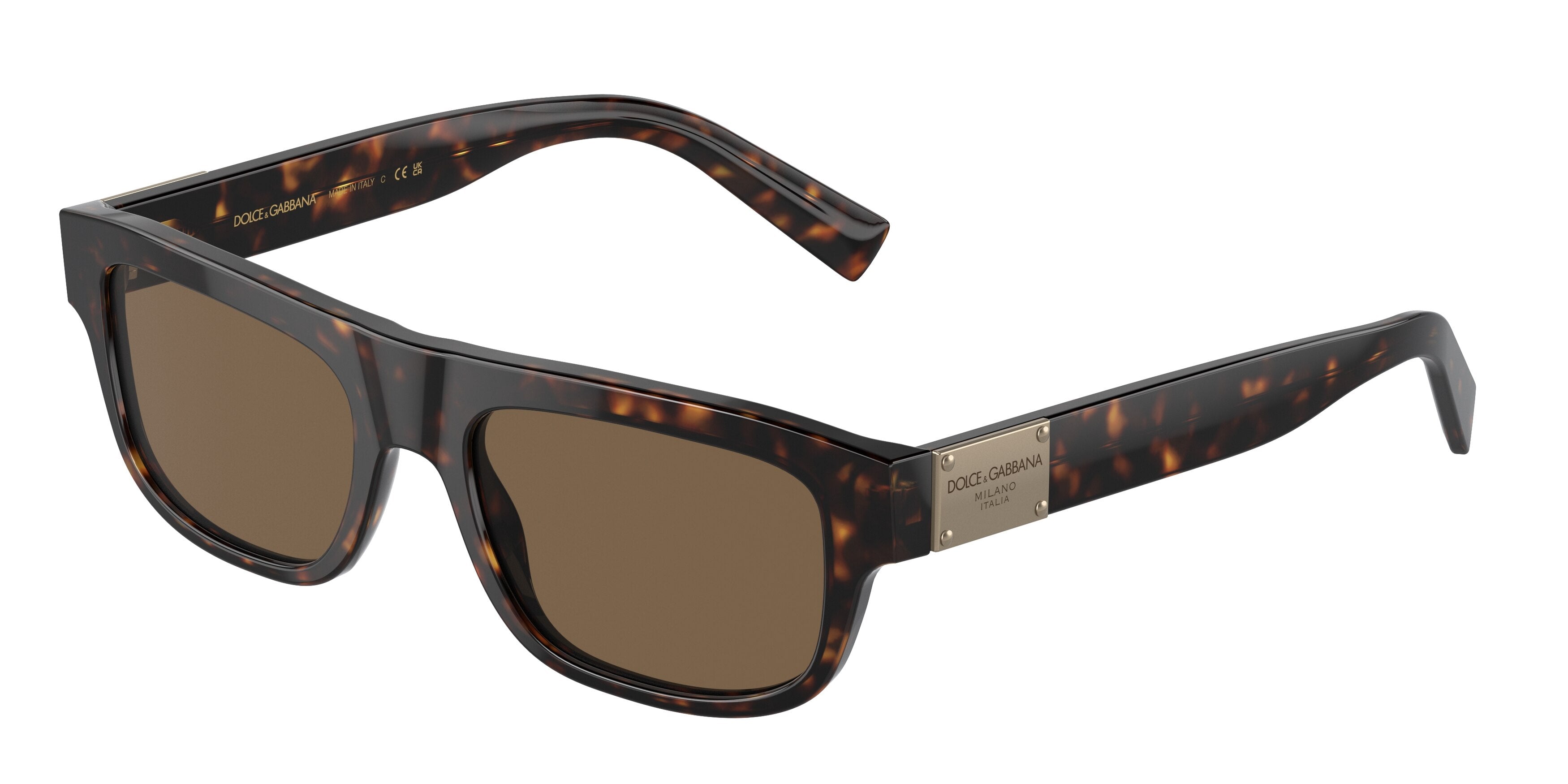 DOLCE & GABBANA DG4432F Rectangle Sunglasses  502/73-Havana 52-145-18 - Color Map Tortoise