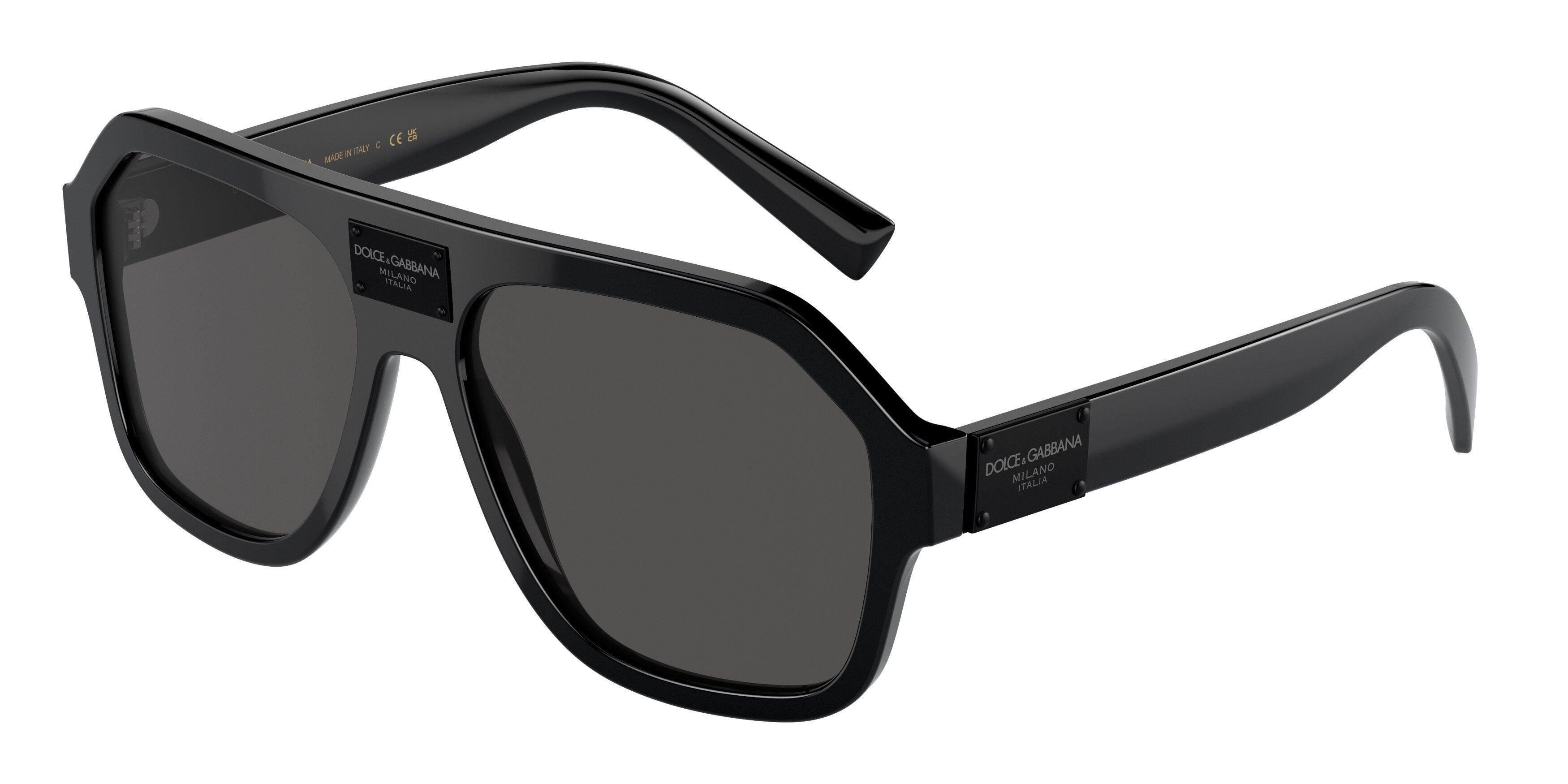 DOLCE & GABBANA DG4433F Pilot Sunglasses  501/87-Black 58-145-16 - Color Map Black