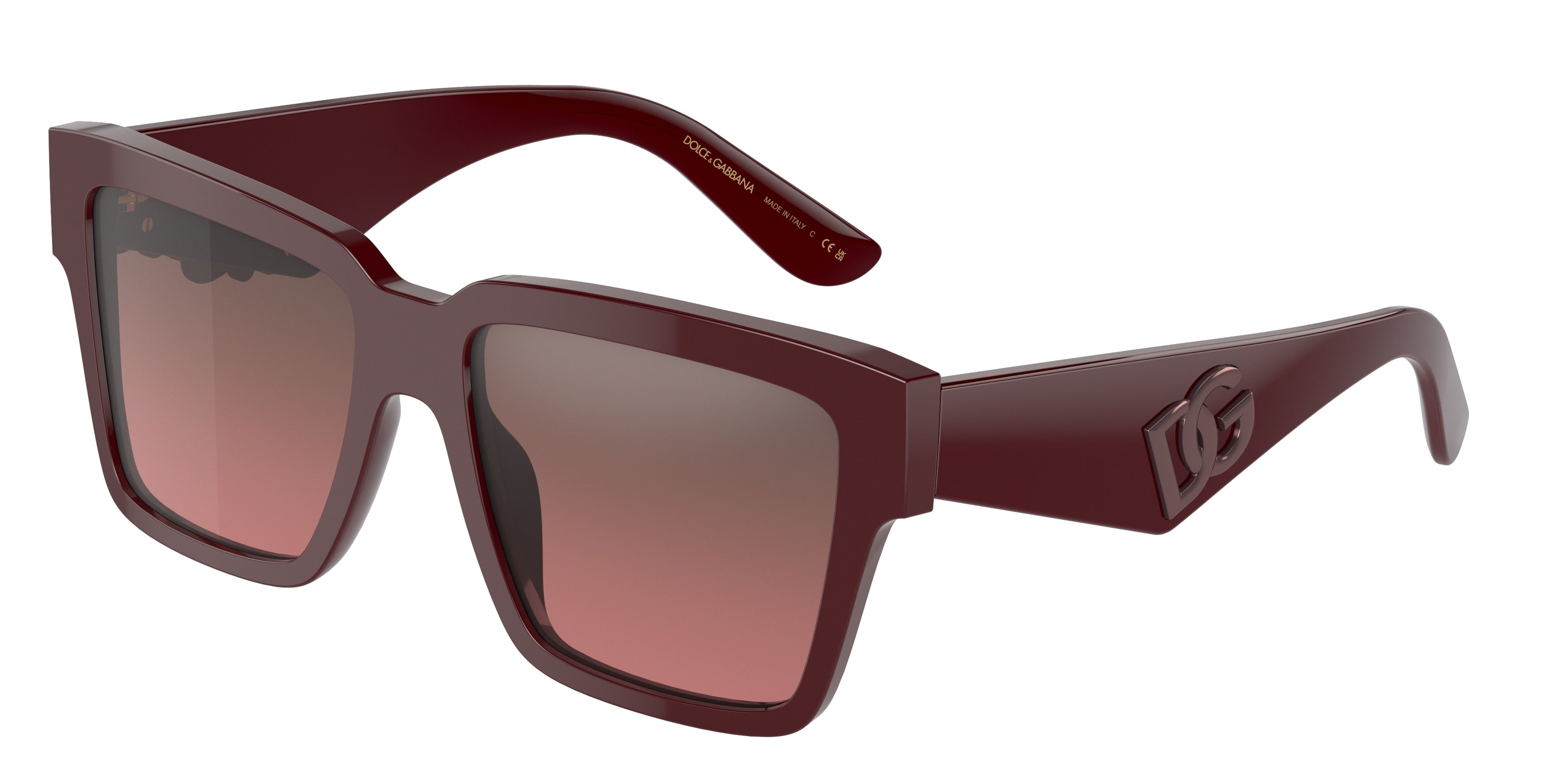 DOLCE & GABBANA DG4436 Square Sunglasses  30917E-Bordeuax 55-145-17 - Color Map Red