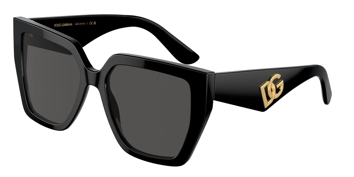 DOLCE & GABBANA DG4438 Square Sunglasses  501/87-Black 55-145-17 - Color Map Black