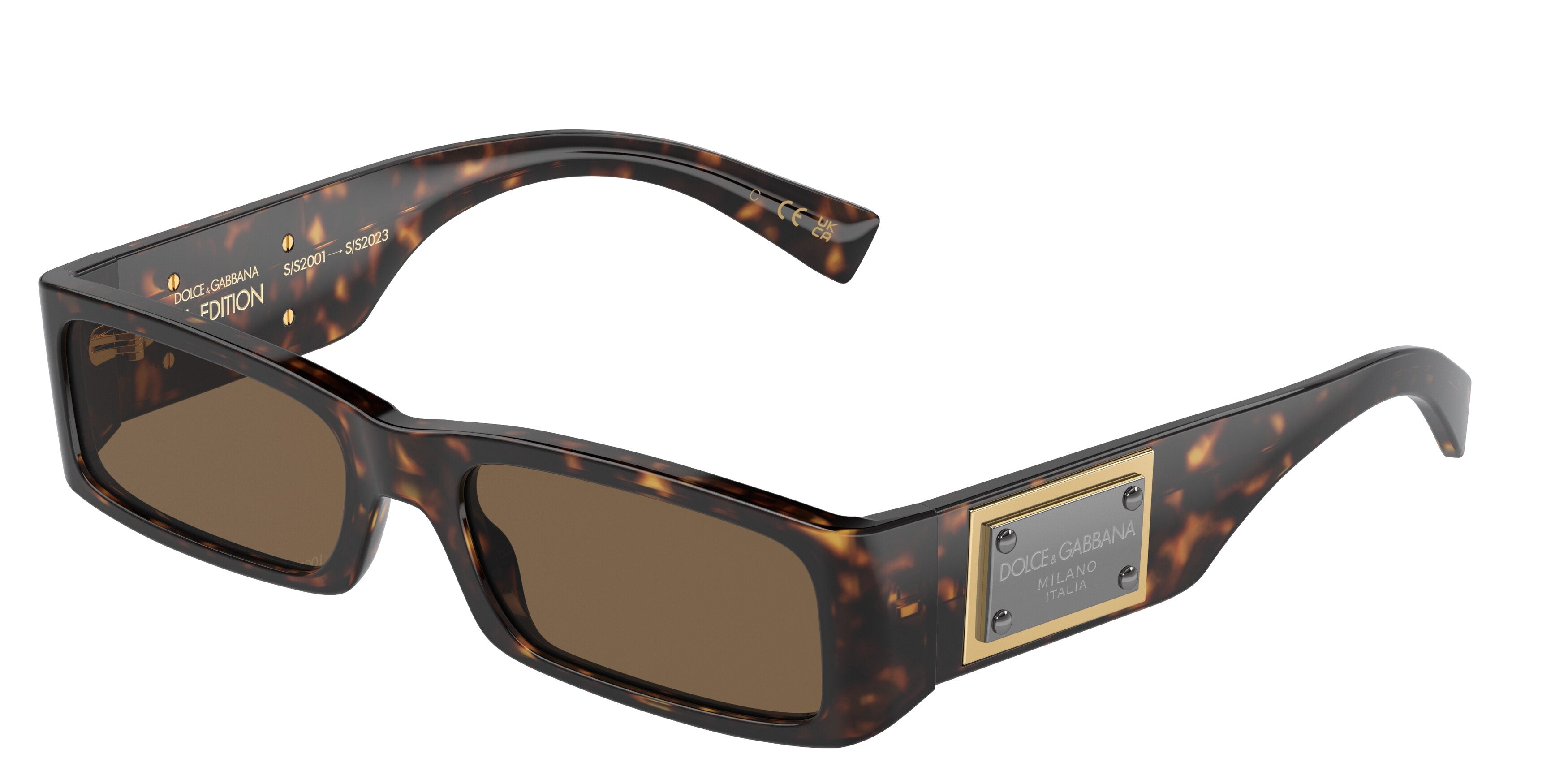 DOLCE & GABBANA DG4444 Rectangle Sunglasses  502/73-Havana 55-140-18 - Color Map Tortoise