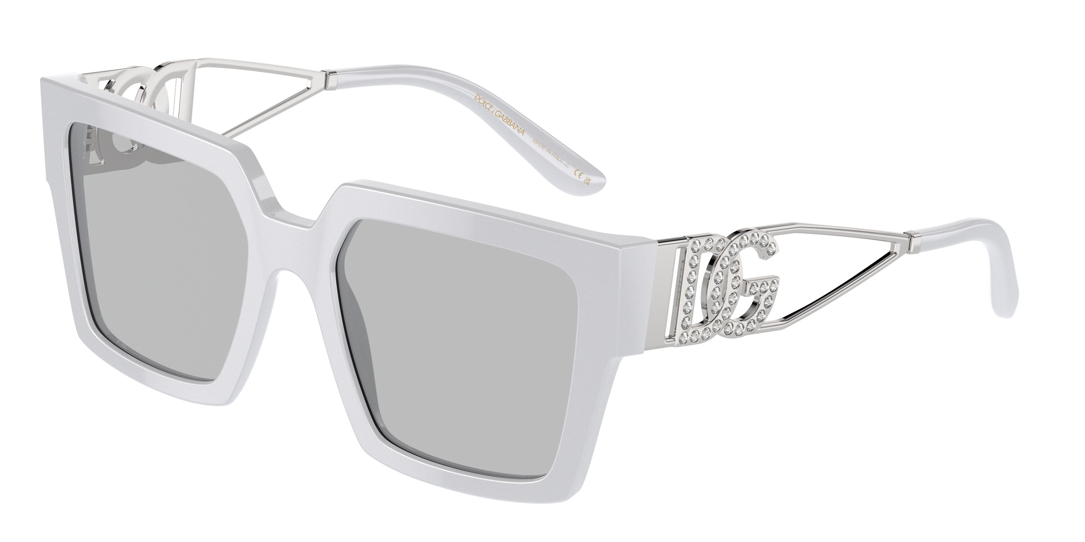 DOLCE & GABBANA DG4446B Square Sunglasses  341887-Light Grey 53-145-19 - Color Map Grey