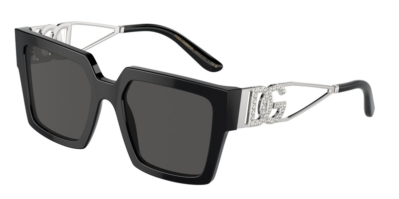 DOLCE & GABBANA DG4446B Square Sunglasses  501/87-Black 53-145-19 - Color Map Black