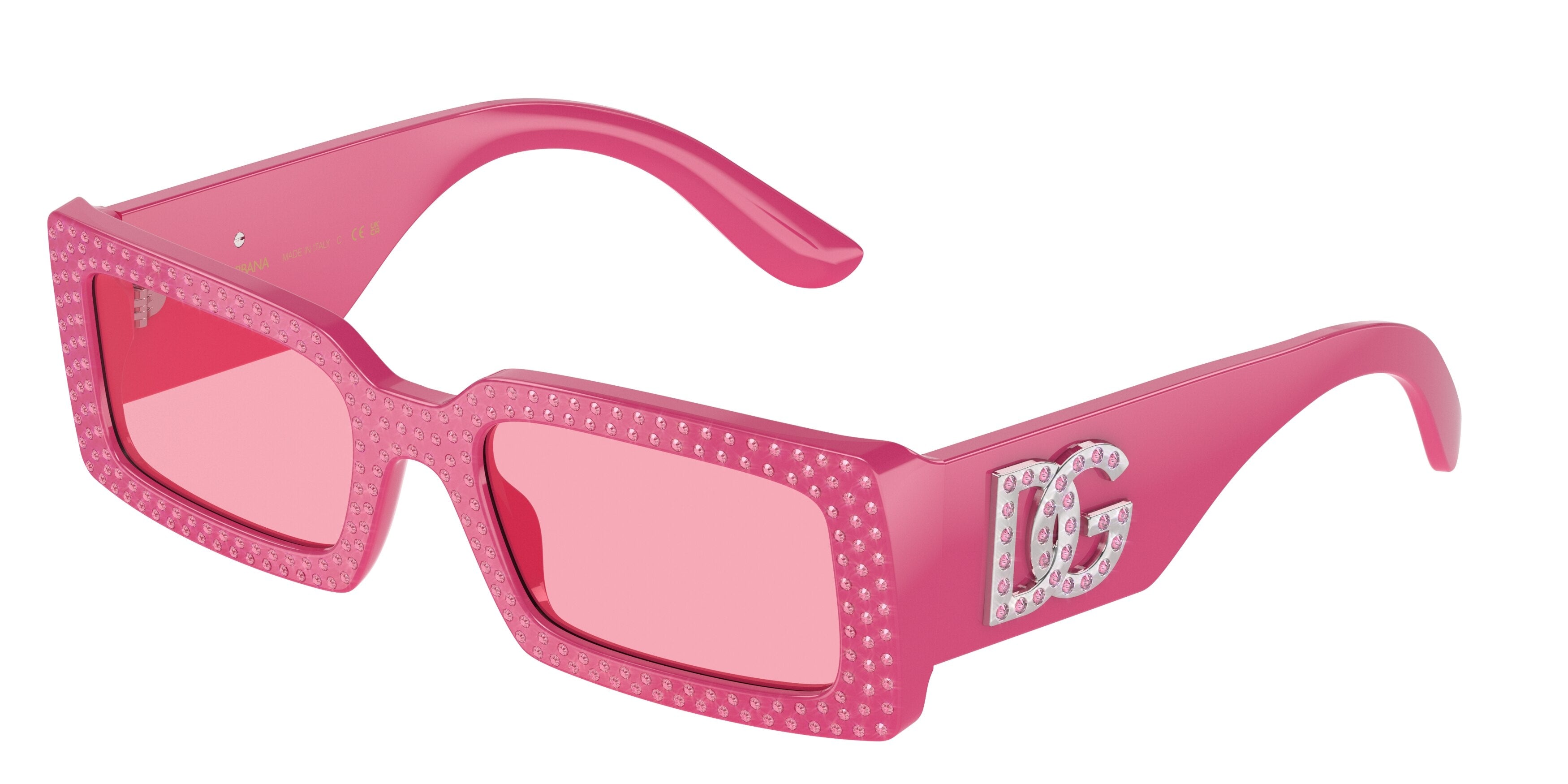 DOLCE & GABBANA DG4447B Rectangle Sunglasses  326284-Fuchsia 53-140-20 - Color Map Pink