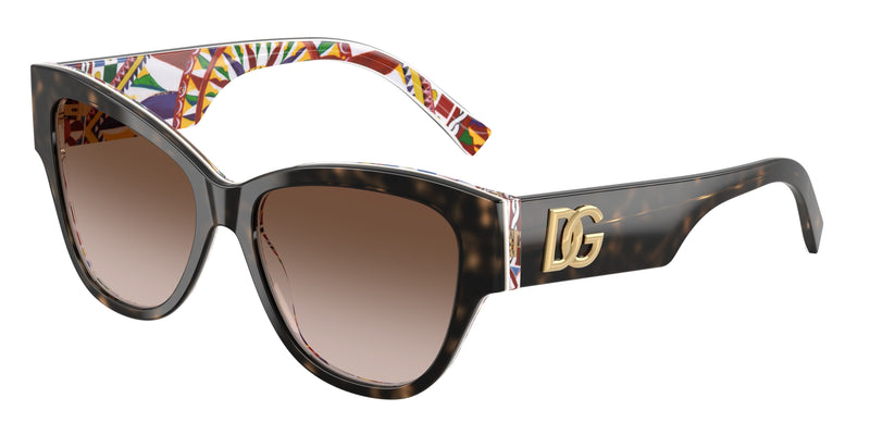 DOLCE & GABBANA DG4449 Butterfly Sunglasses  321713-Havana On White Barrow 54-145-16 - Color Map Tortoise