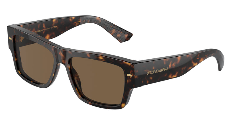 DOLCE & GABBANA DG4451 Rectangle Sunglasses  502/73-Havana 57-145-15 - Color Map Tortoise